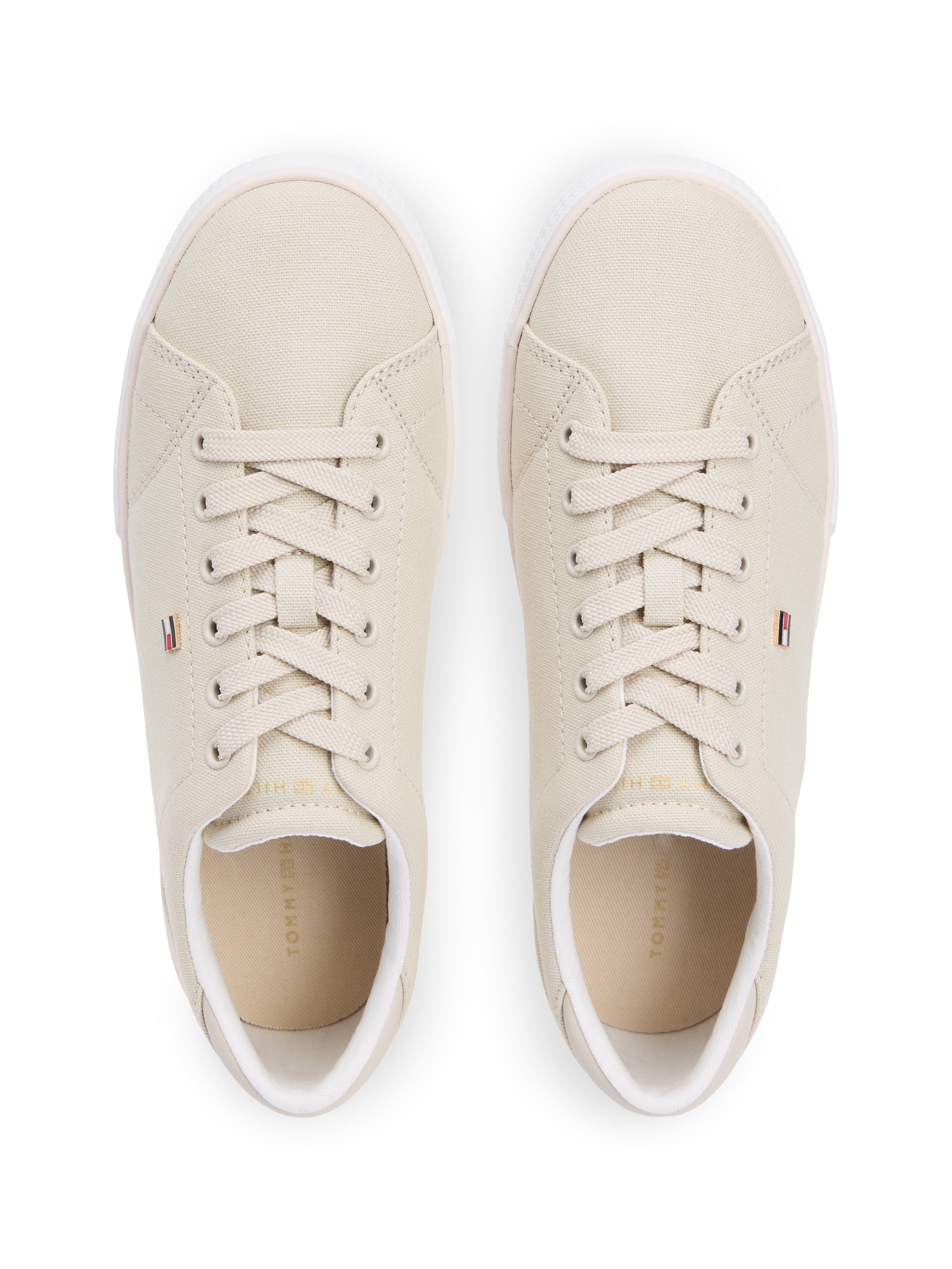 Tommy Hilfiger Plateausneaker »TH LOW PROFILE VULC CANVAS«  Halbschuh, Schnürer, Freizeitschuh mit gepolstertem Schaftrand