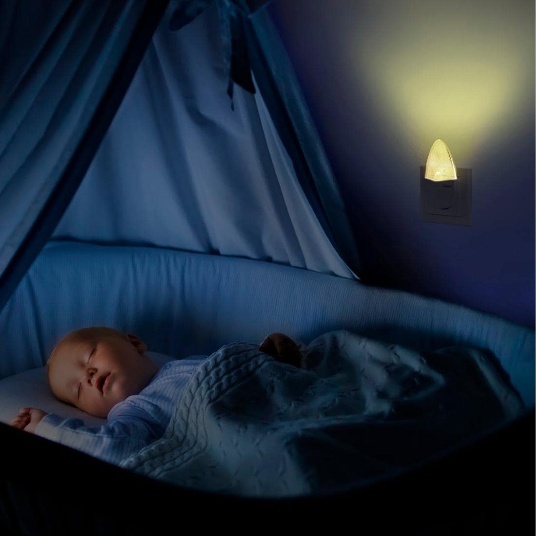 Hama LED Nachtlicht »Nachtlampe Steckdose für Baby, Kinder, Schlafzimmer, Bernstein«