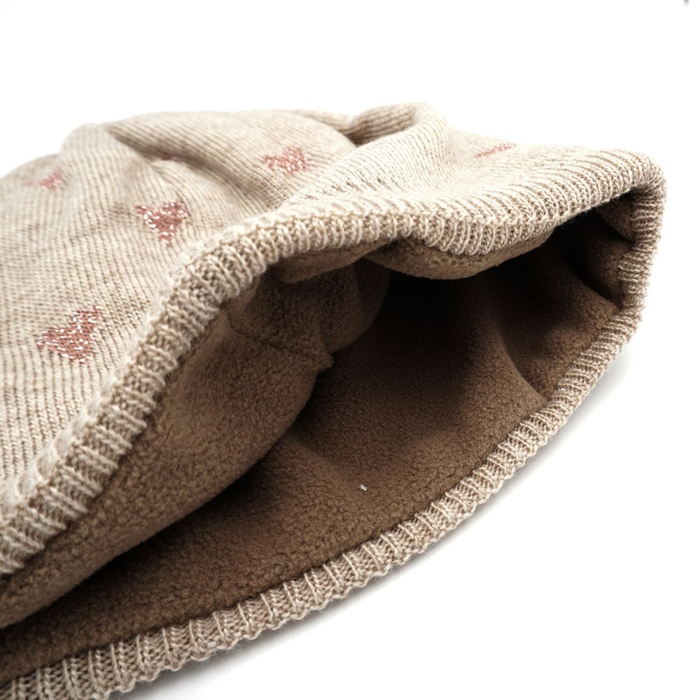 MAXIMO Beanie Wollanteil, Feinstrick, gefüttert, Glitzer Details