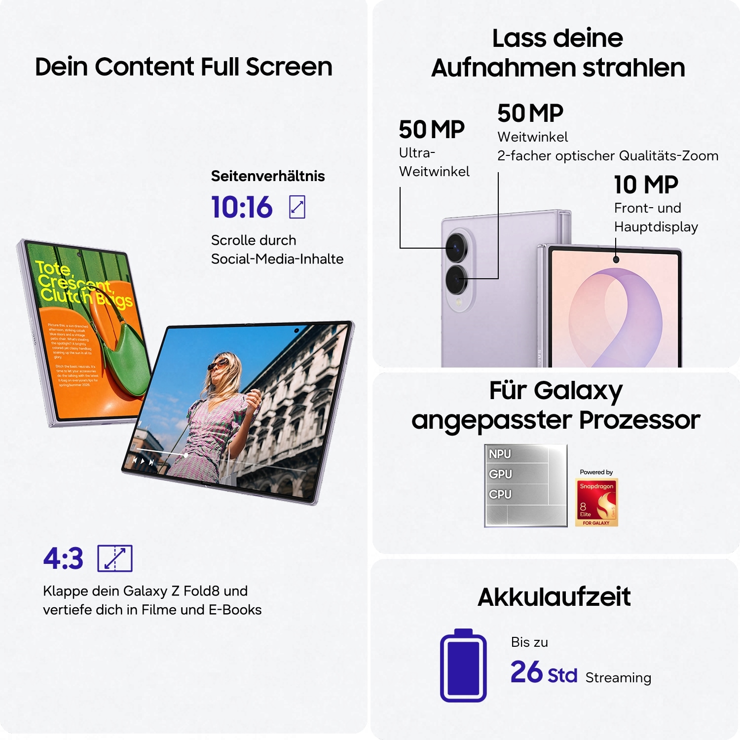 Samsung Smartphone »Galaxy Z Fold8« Lavender
