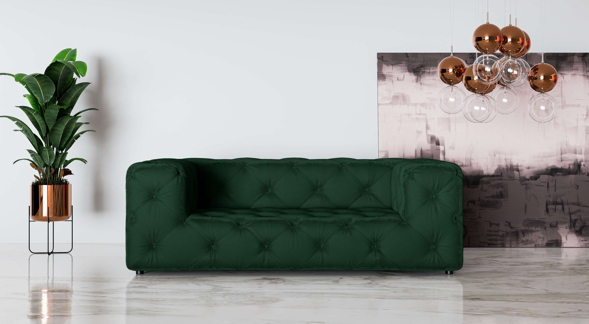 Places of Style 2-Sitzer »FOLLINA«, 2-Sitzer Sofa mit klassischer Chesterfield-Knopfheftung