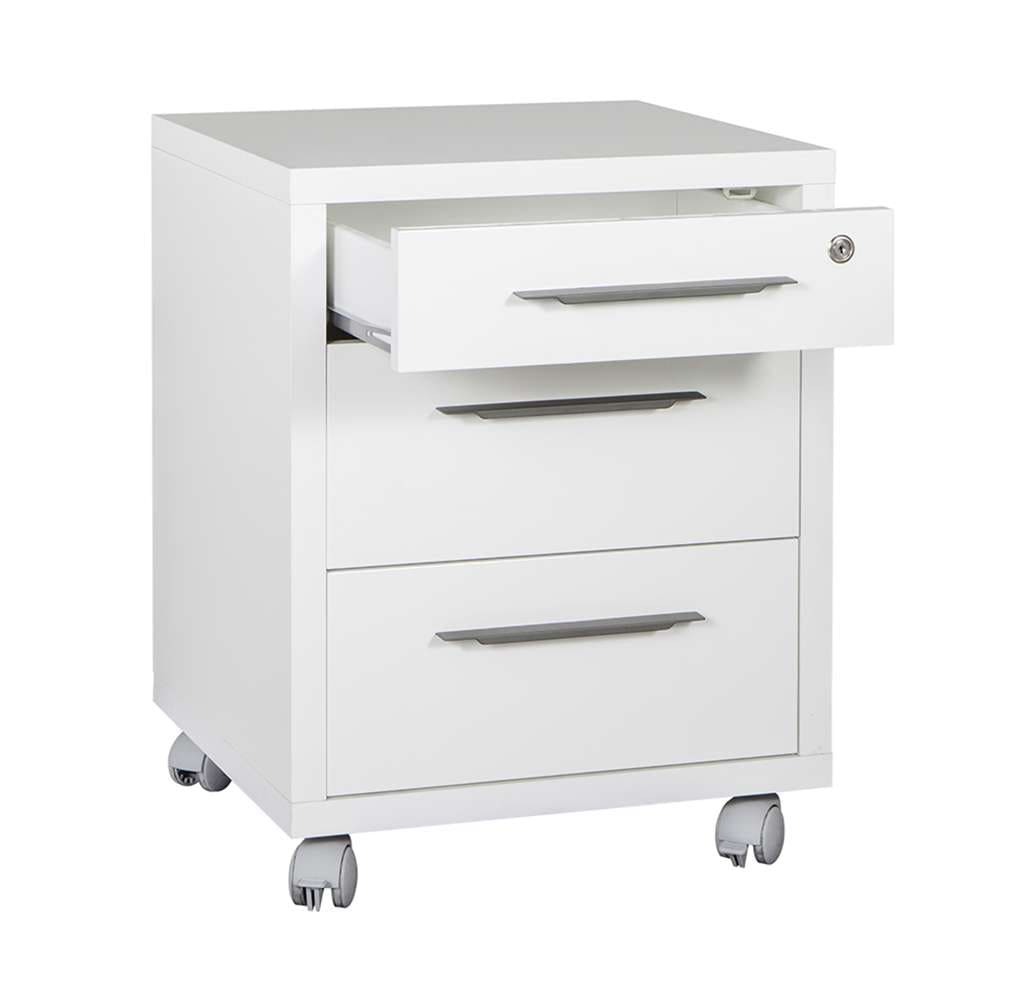 Composad Rollcontainer »DISEGNO, mit 3 Schubladen,«, davon 1 abschließbar, Höhe 63 cm, 100% recyceltes Holz, Made in Italy