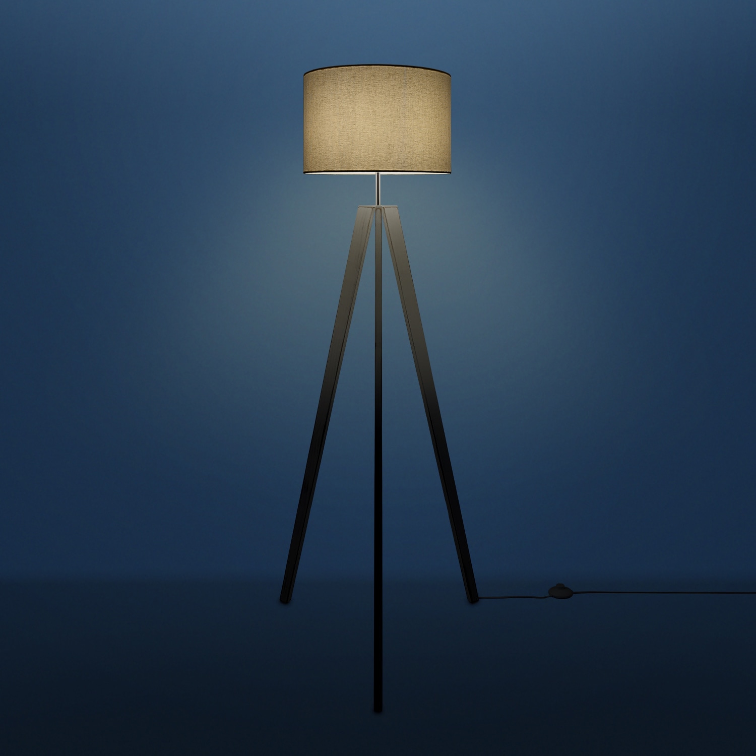 Paco Home Stehlampe online Fuß Lampe E27 uni kaufen Wohnzimmer flammig-flammig, mit Skandinavischer Garantie Jahren | »Canvas 1 Stehlampe XXL Color«, Stil LED 3 Vintage