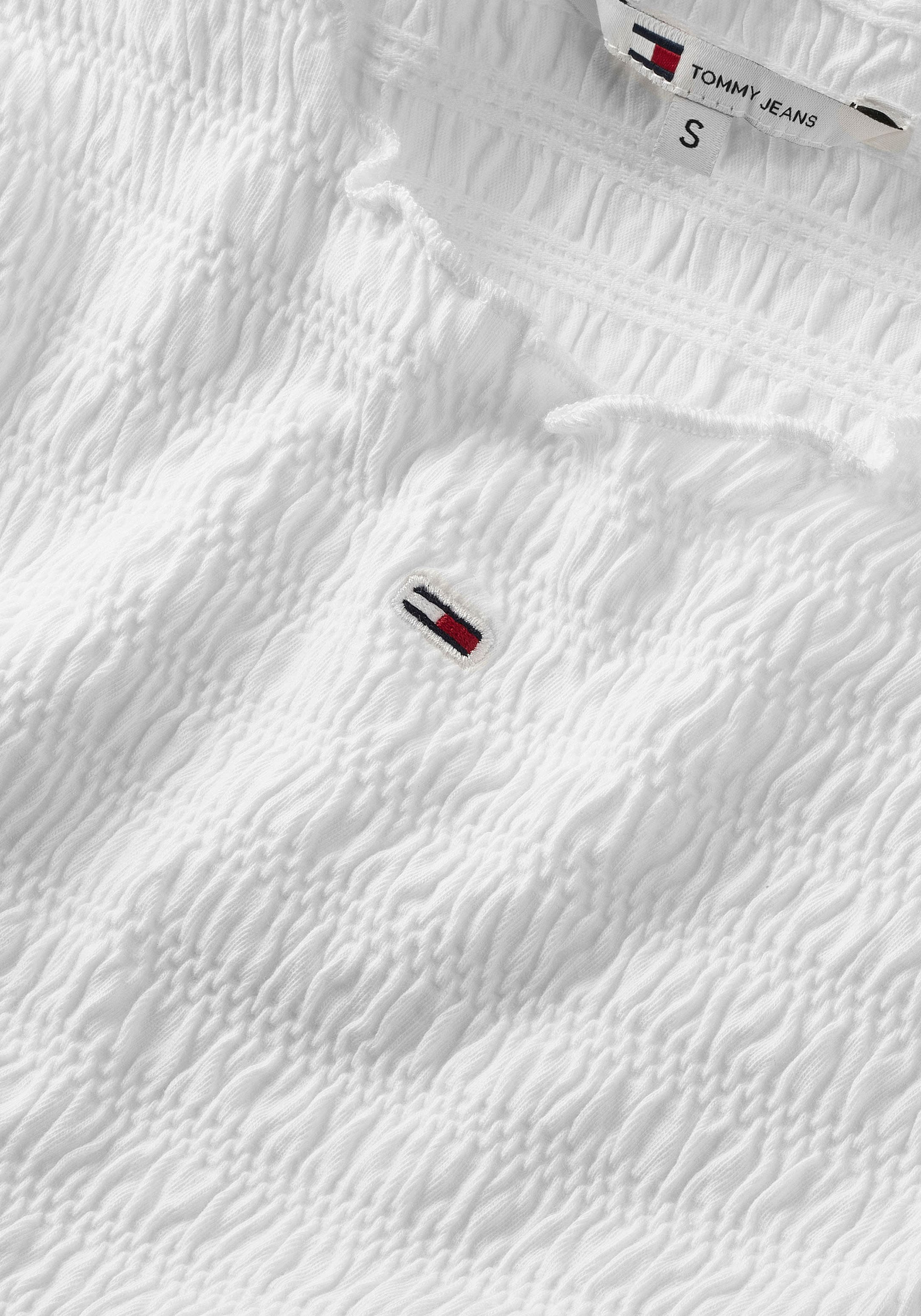 Tommy Jeans Rundhalsshirt »TJW SLIM SMOCK TEE«, allover gesmokt