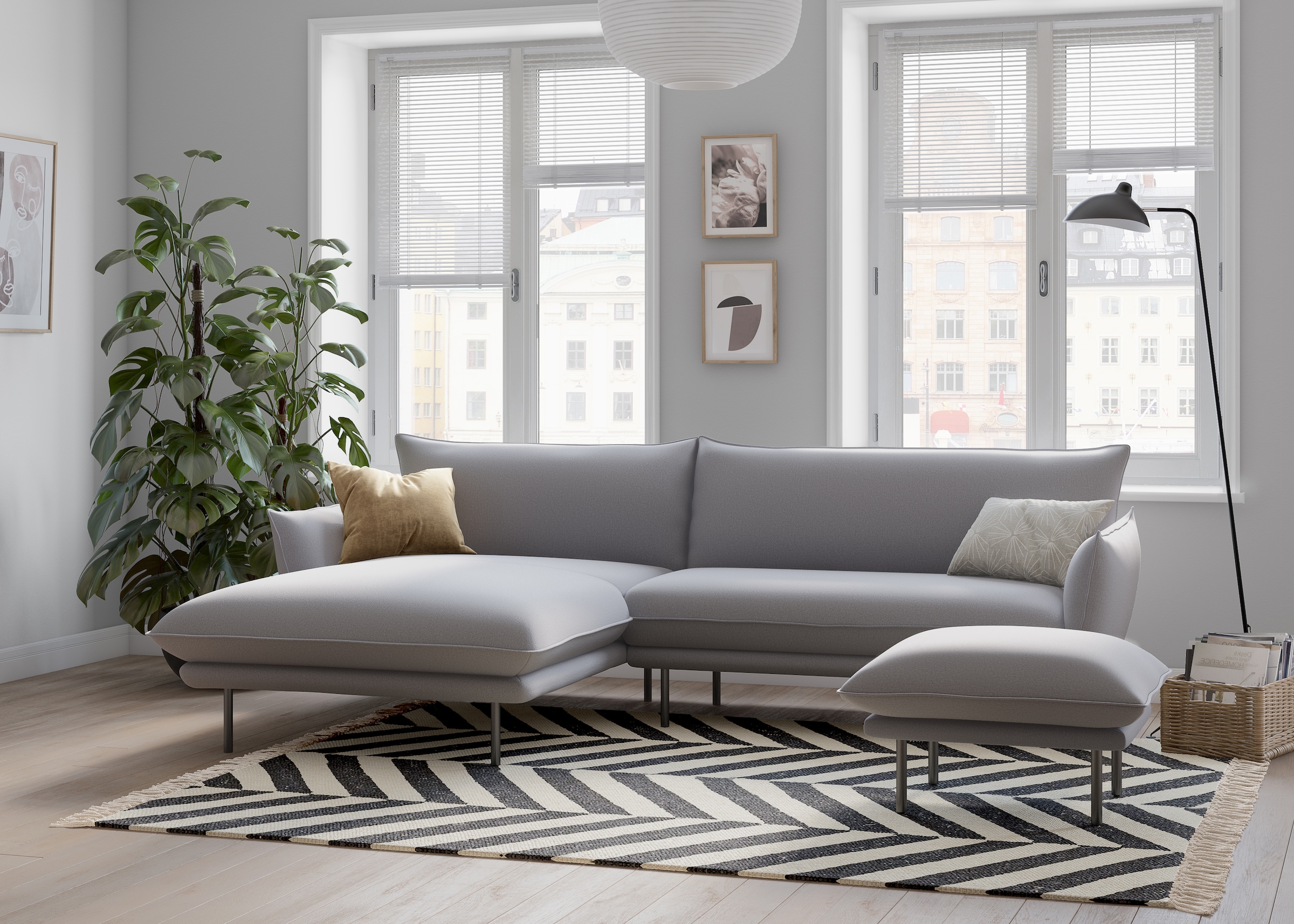 andas Polsterhocker »Stine«, Besonderes Design durch Kissenoptik und Keder, by Morten Georgsen