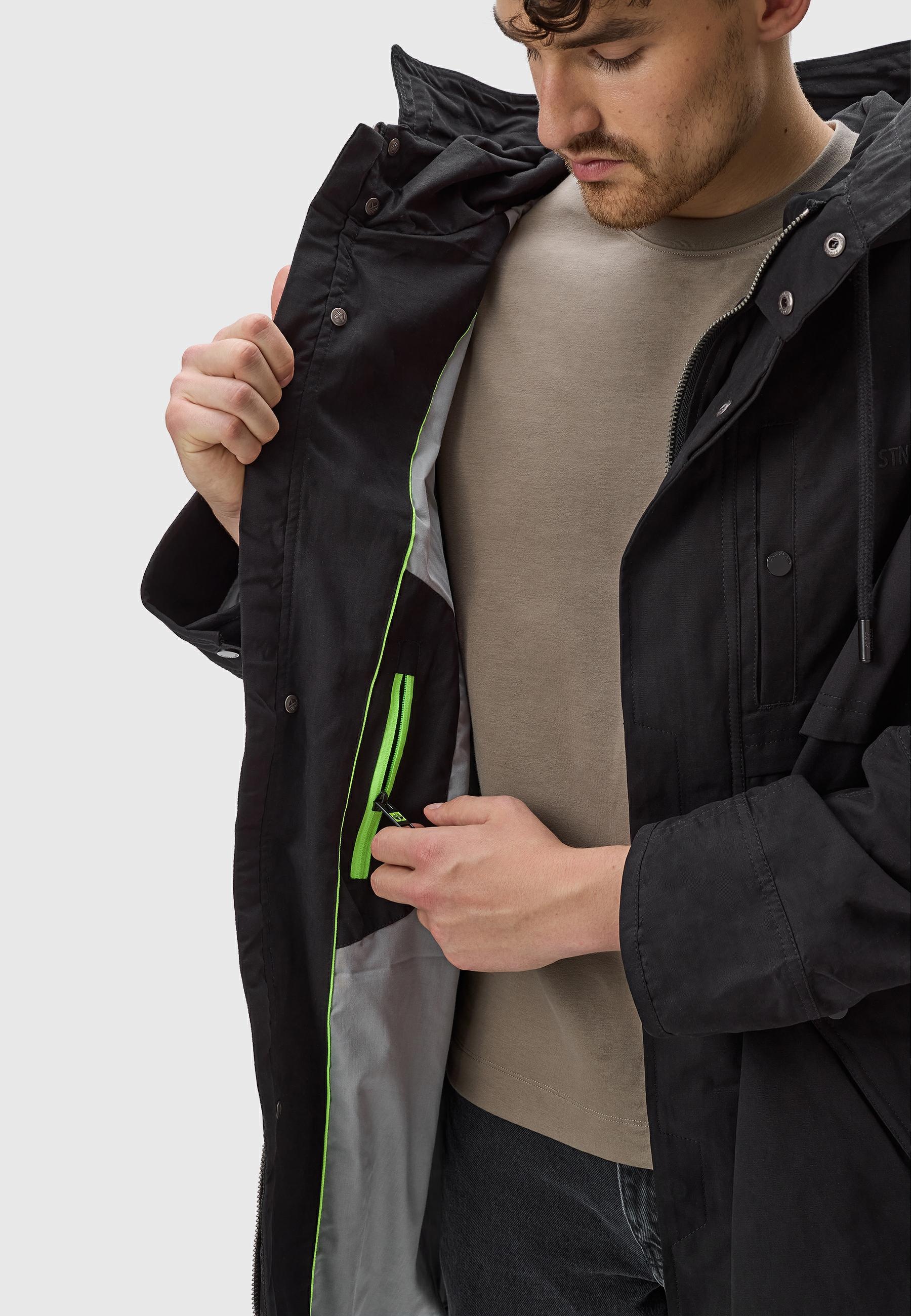 Stone Harbour Kurzmantel »Kurzmantel Yaroon«, Cooler Herren Übergangsmantel mit großer Kapuze