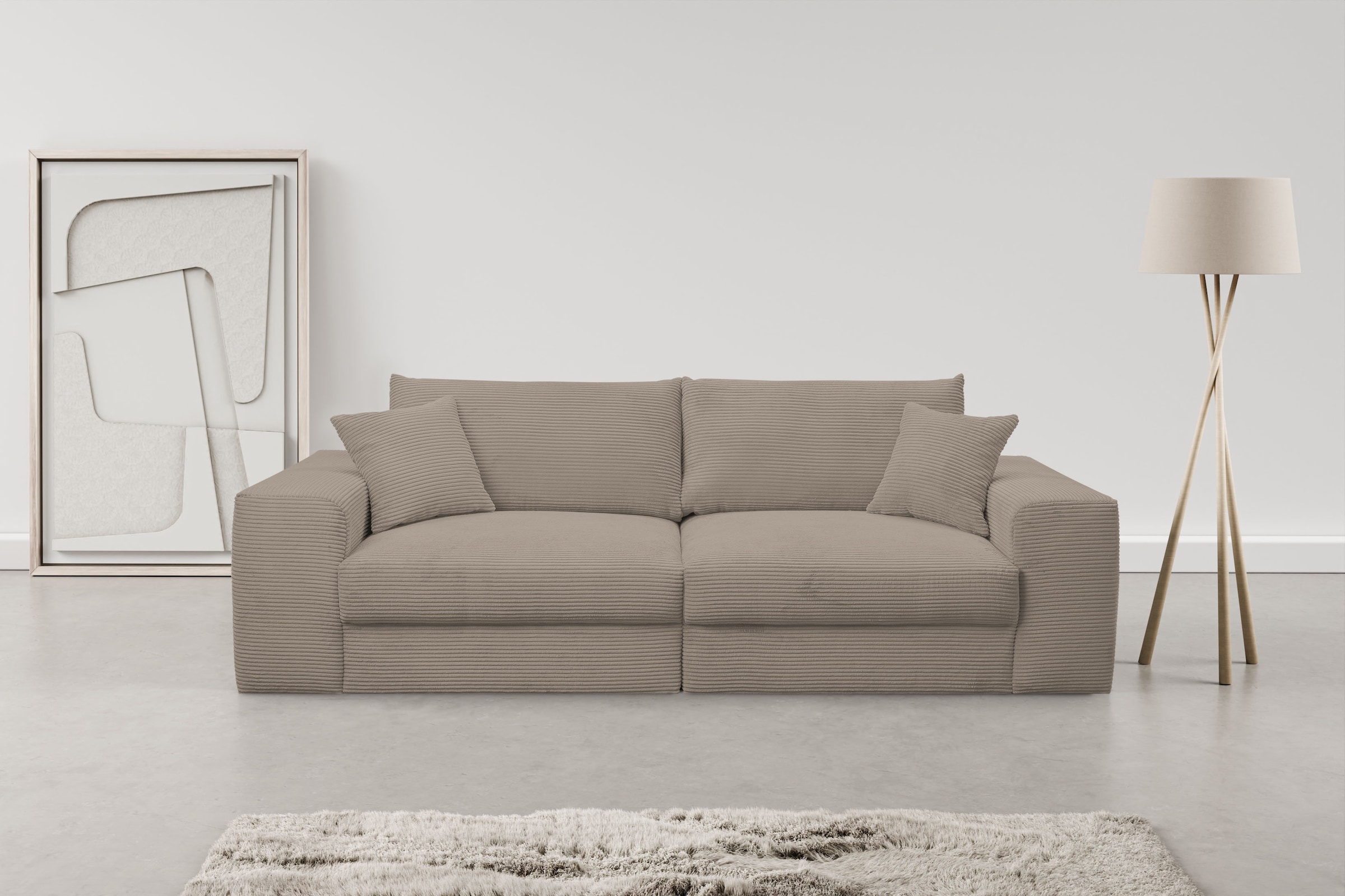 WERK2 Big-Sofa »Rozzana mit viel Platz und aktuellen Bezugsvarianten«, mit losen Rückenkissen