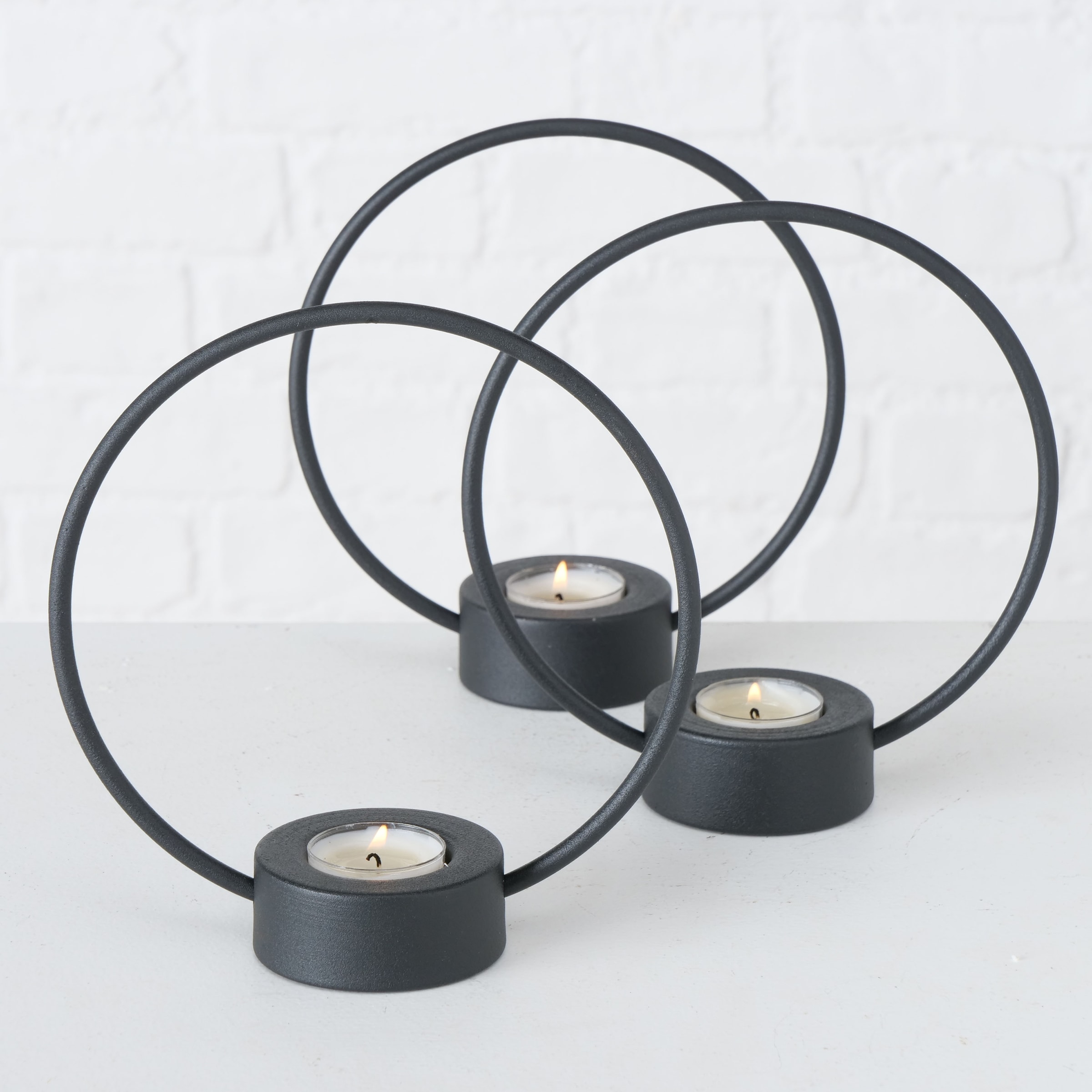 aus St.), ca. Ø Teelichthalter 20 cm 18 Höhe bestellen Kerzenhalter, Raten auf BOLTZE ca. 3 »Rumba«, cm, (Set, Eisen,