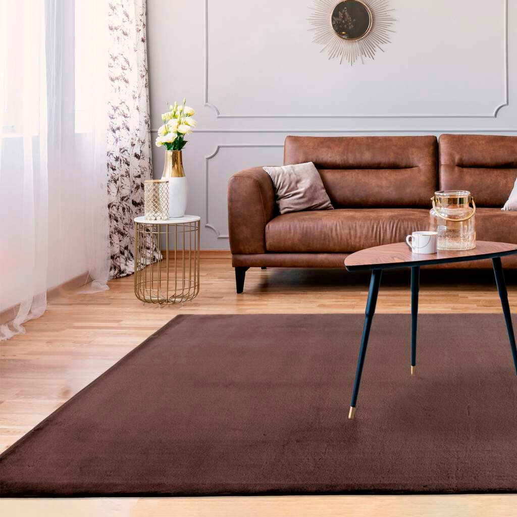 Carpet City Hochflor-Teppich »TOPIA 400«, rechteckig, 21 mm Höhe, Kunstfell-Teppich mit Kaninchenfell-Optik, Haptik, Schlafzimmer