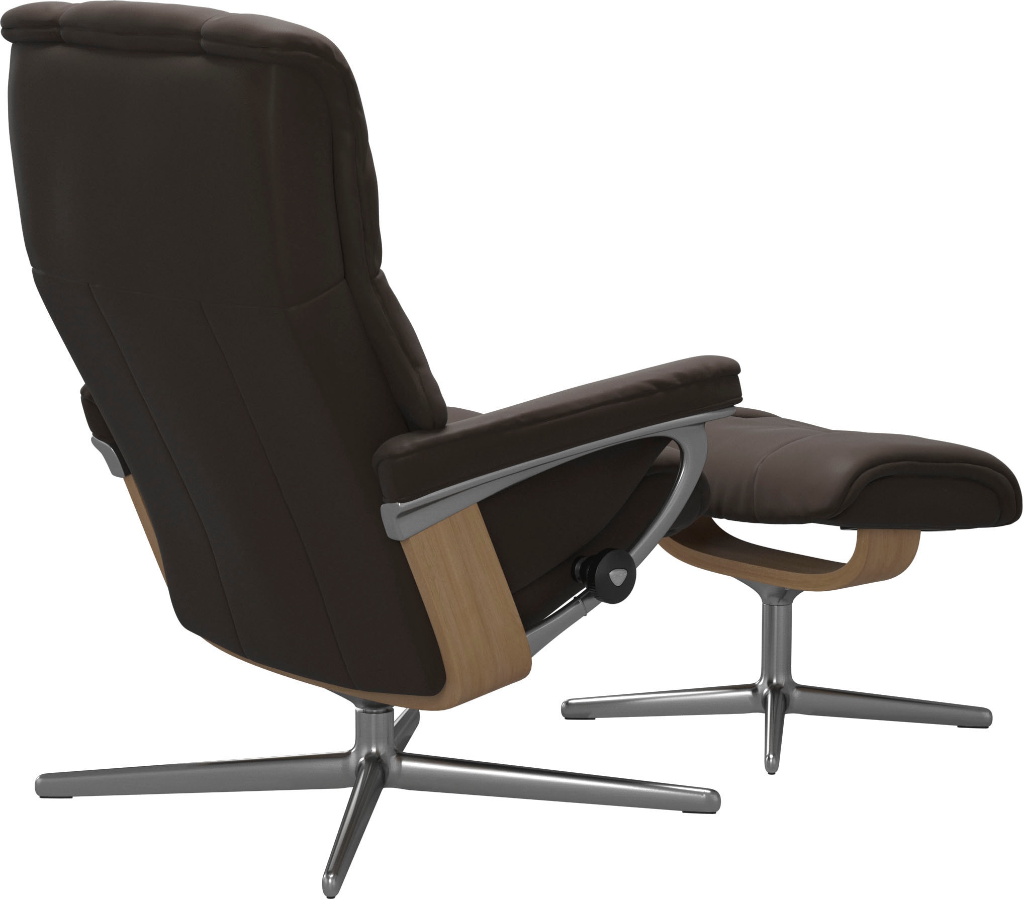 Stressless® Relaxsessel »Mayfair«, (Set, Relaxsessel mit Hocker), mit Hocker, mit Cross Base, Größe S, M & L, Holzakzent Eiche
