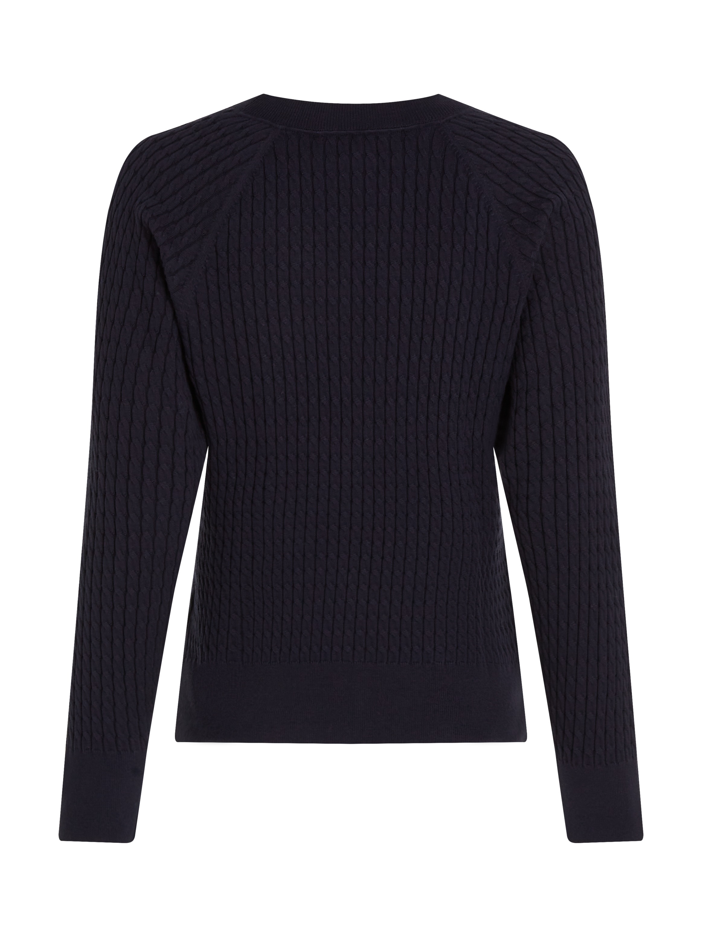 Tommy Hilfiger Rundhalspullover »CO CABLE C-NK SWEATER«, mit Zopfmuster