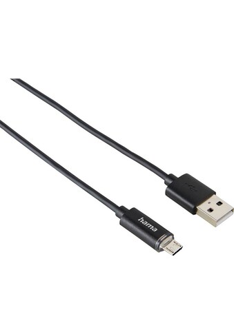 Hama USB-Kabel »Micro-USB-Kabel, mit LED-Anzeige, Schwarz, 1 m USB-Kabel«, Micro-USB,... kaufen