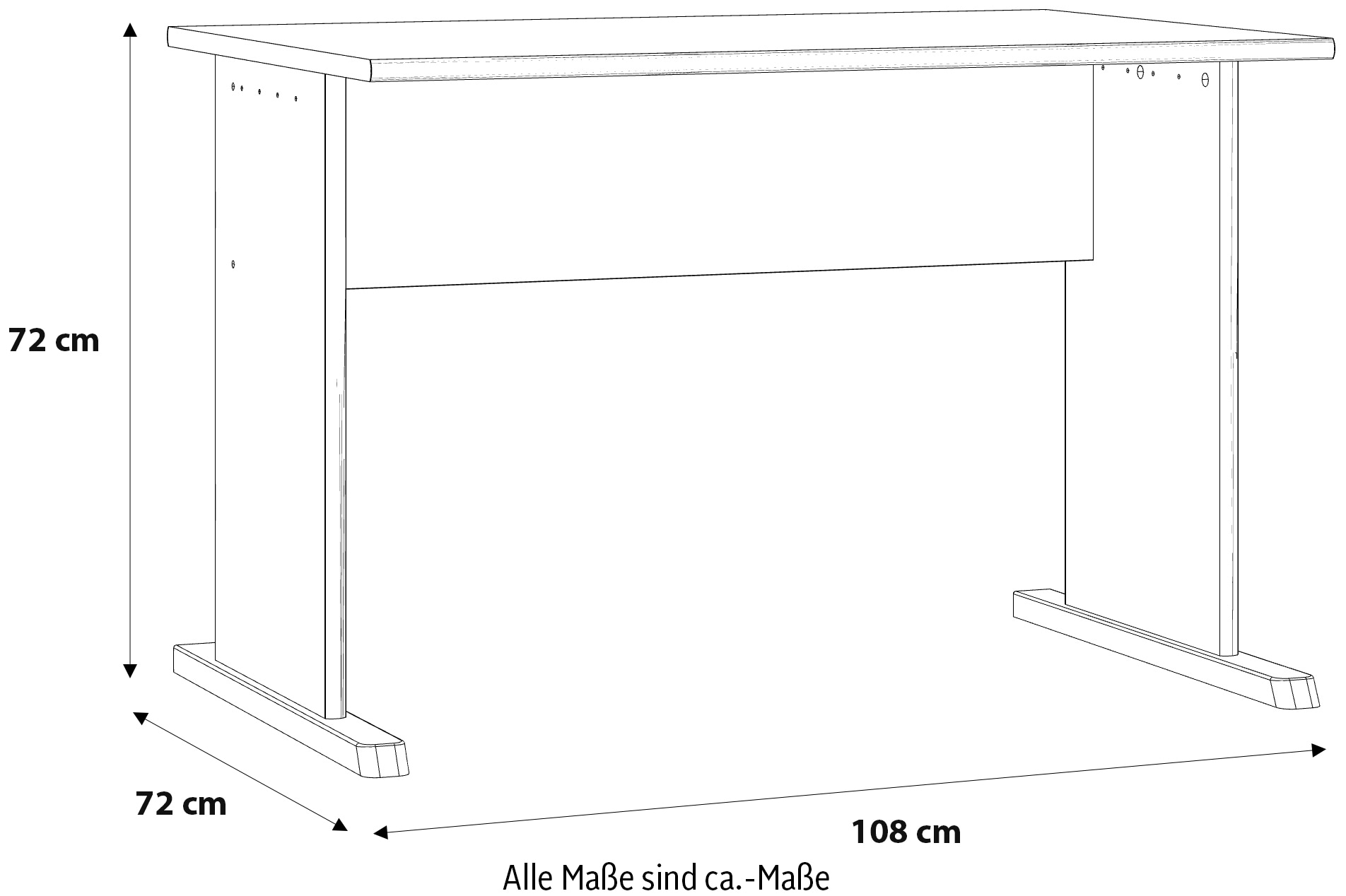 FORTE Schreibtisch »Tempra« Breite 108 cm