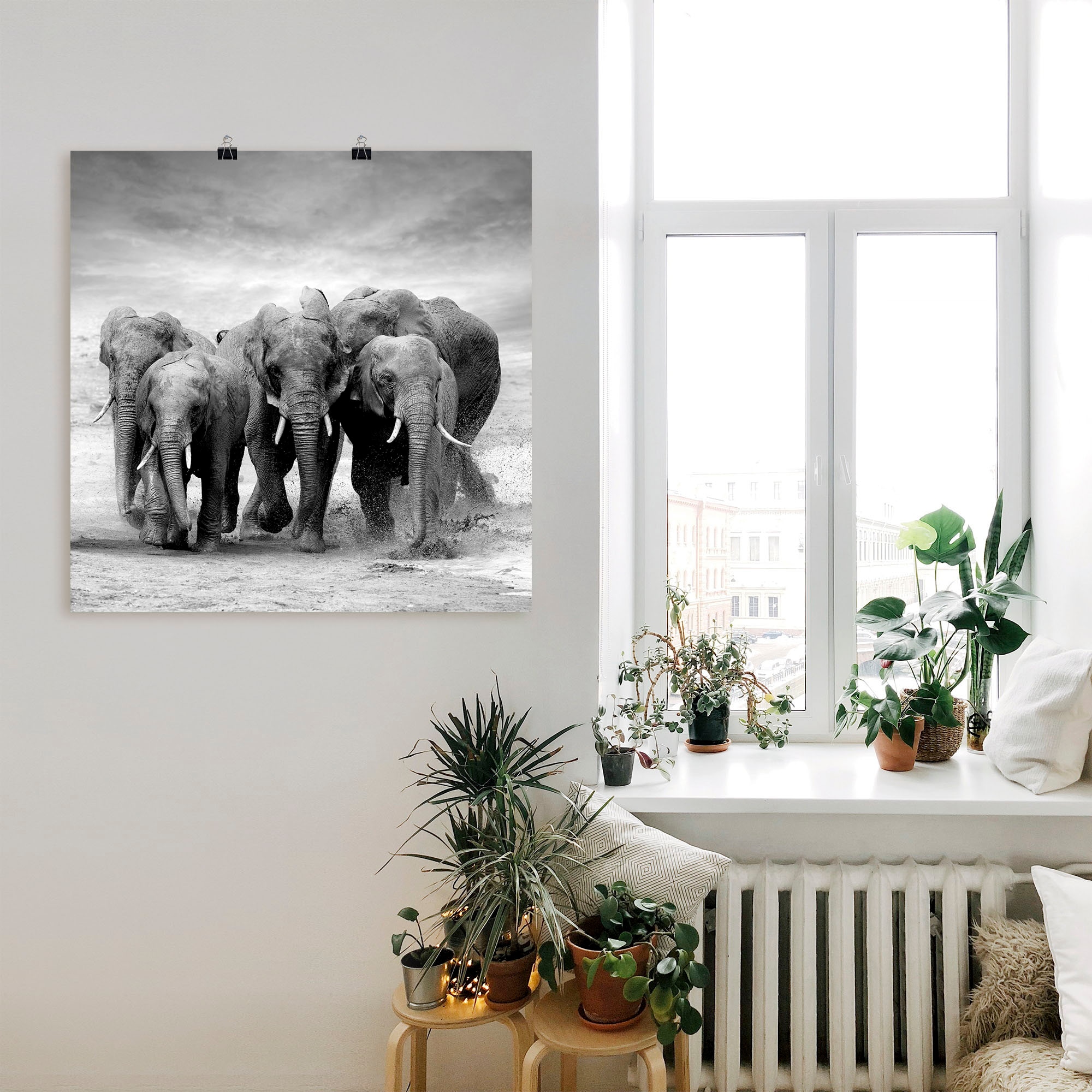 Artland Wandbild »Elefanten«, Wildtiere, (1 St.), als Leinwandbild, Poster, Wandaufkleber in verschied. Größen