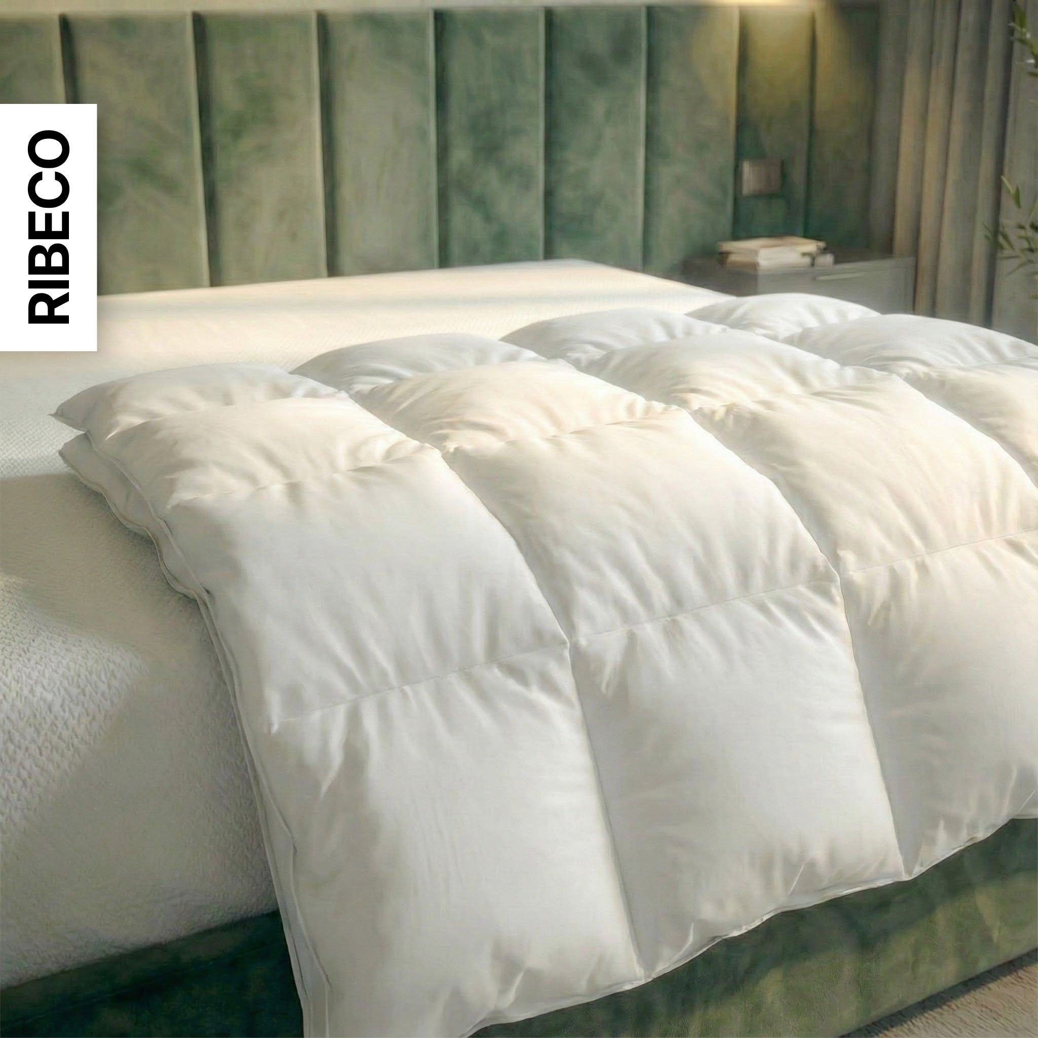 RIBECO Daunenbettdecke »Johanna, Bettdecke in 135x200 und 155x220cm und weiteren Größen« leicht Füllung 80Daunen20Federn 1 Stk. tlg. Topseller, Daunen und Federn, Daunendecke, Federdecke, Made in Germany