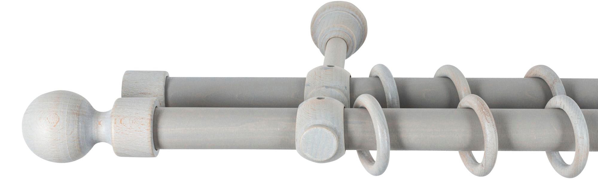 SN DECO GROUP Gardinenstange »Giro« 2 läufig-läufig Fixmaß 28 mm, Holz, verschiedene Längen und Farben, Komplettset