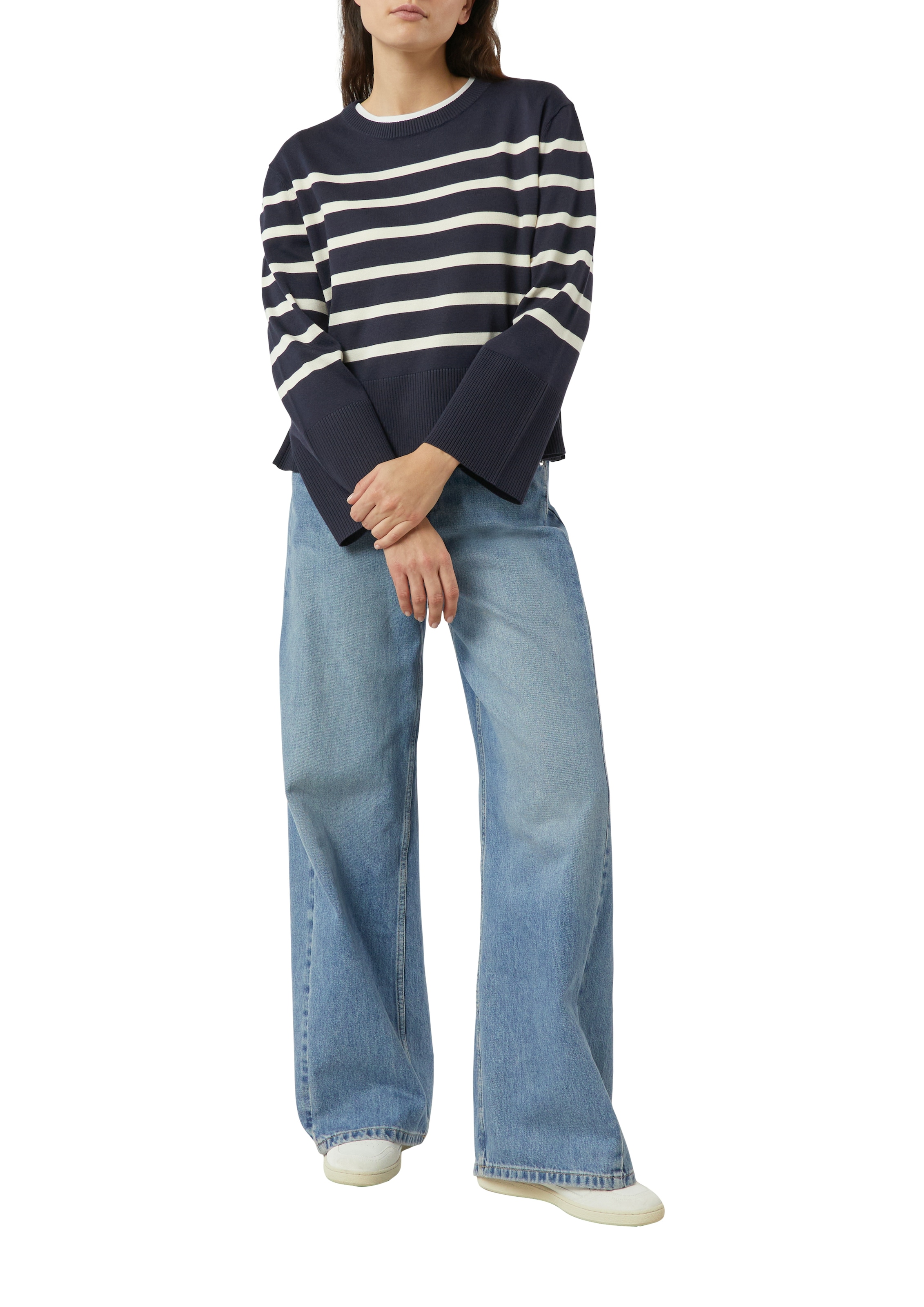 Comma Strickpullover geringelt, Rundhals