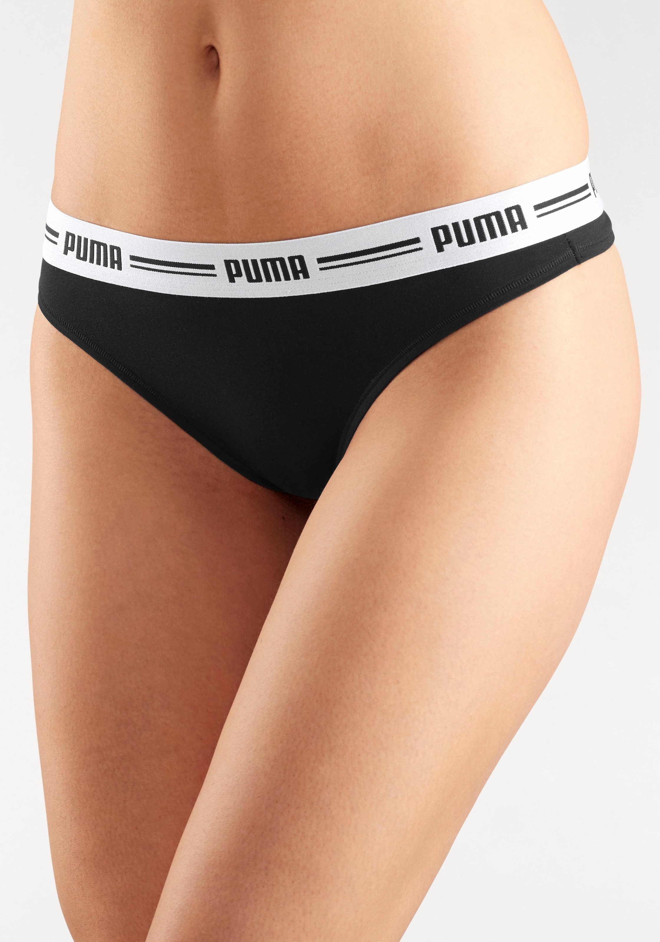 PUMA String »Iconic«, (Packung, 2 St.), mit weichem Logobündchen bei ♕ | Klassische Panties