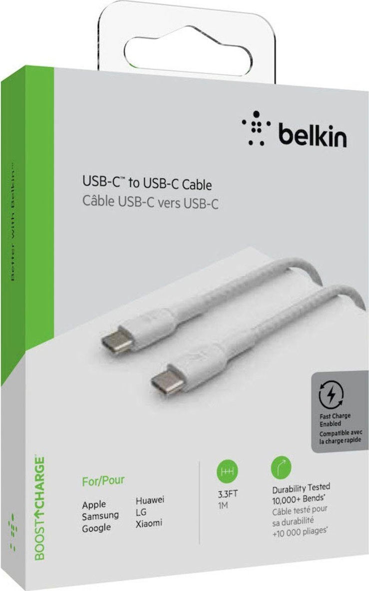 Belkin USB-Kabel »BOOST↑CHARGE™ Braided USB-C to USB-C Cable«, USB-C, USB-C, 100 cm