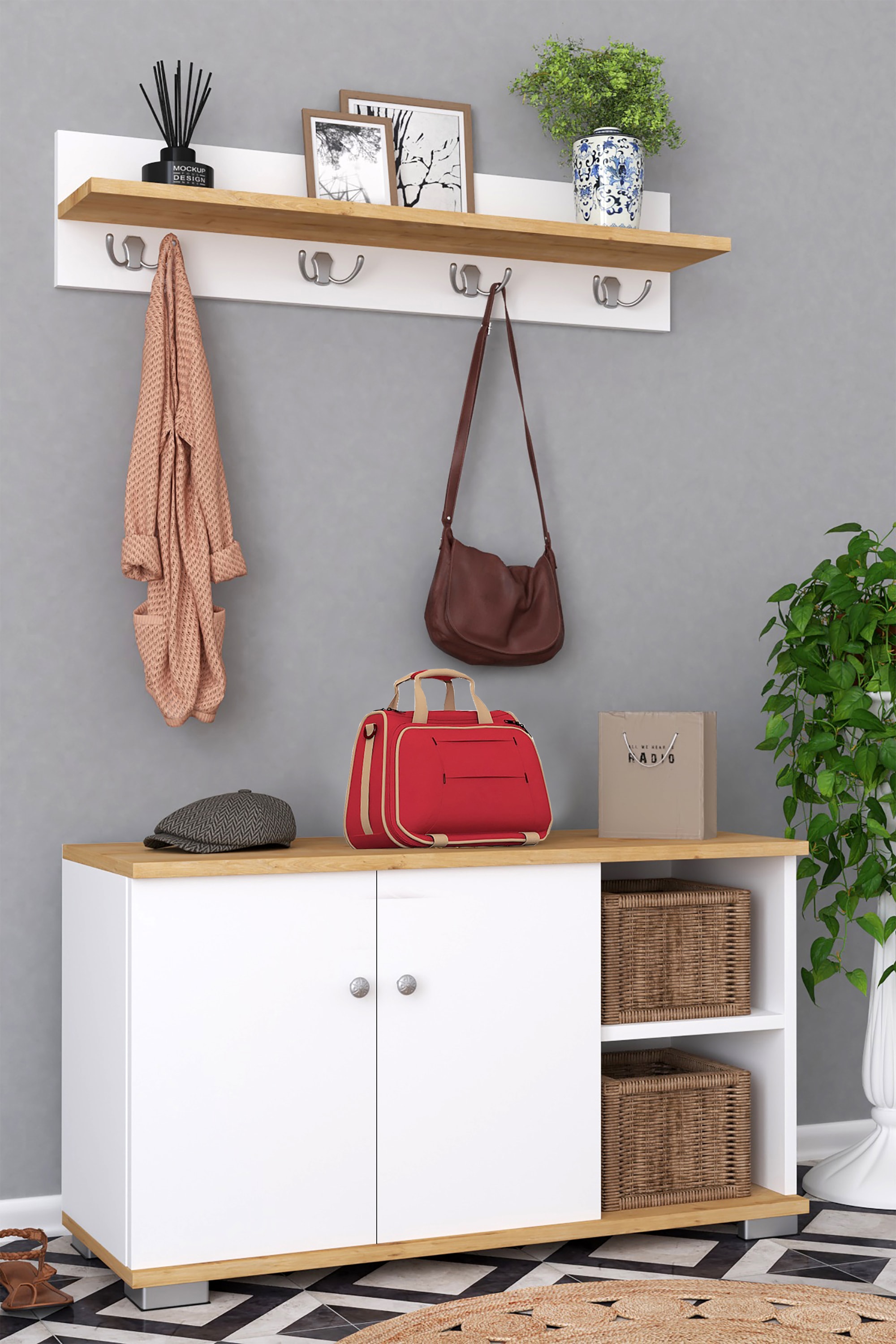 VCM Schuhschrank »2tlg. Holz Garderobe Dielenmöbel Schuhe Gados L«