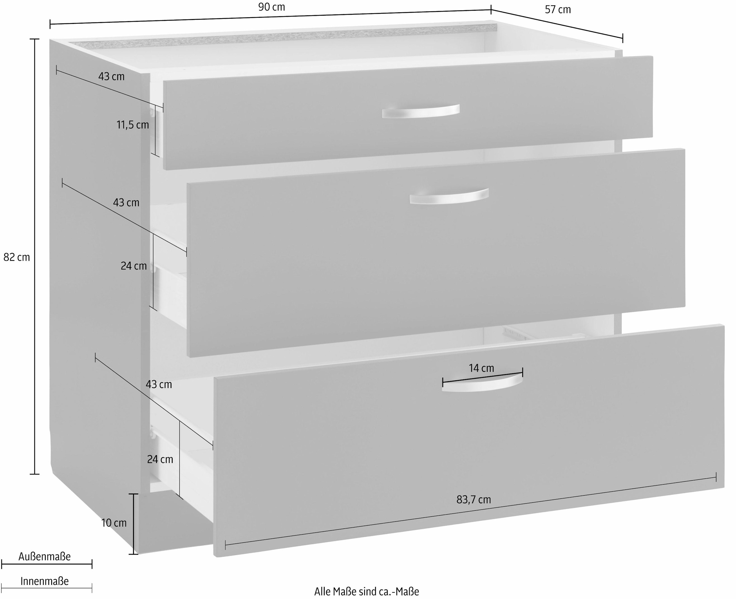 wiho Küchen auf 90 cm bestellen Breite Unterschrank »Flexi«, Raten