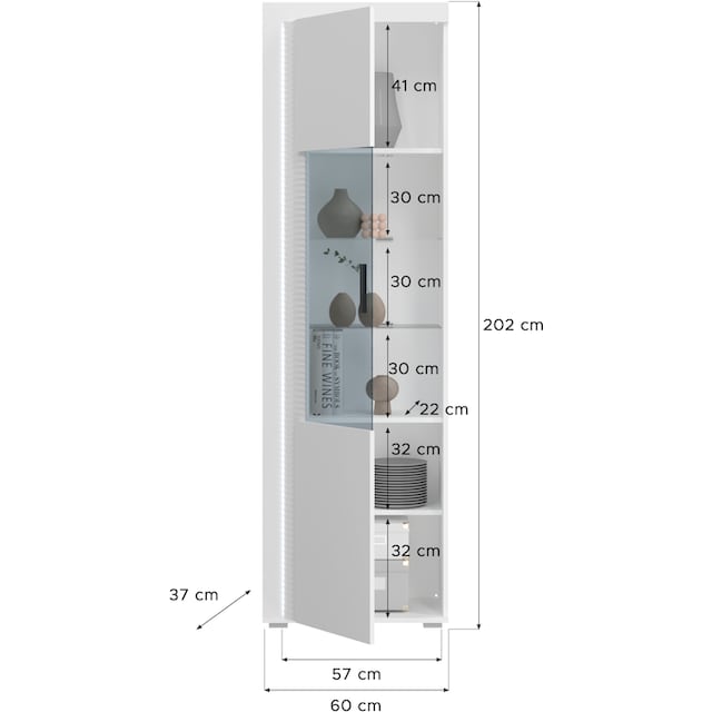 INOSIGN Vitrine »Viborg«, inkl. Vertikaler Frontbeleuchtung auf Raten  bestellen