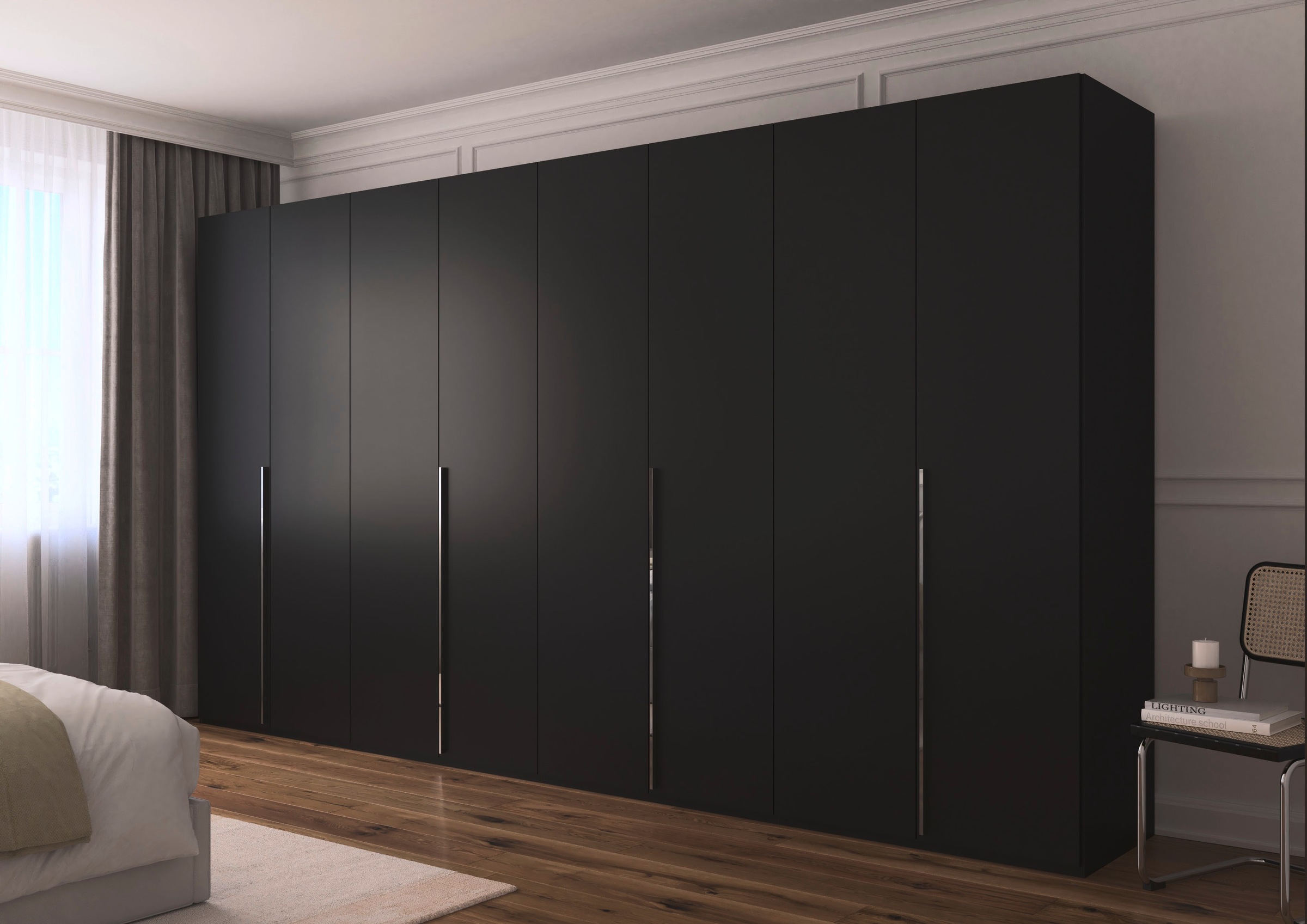 rauch Drehtürenschrank »Kleiderschrank Schrank Garderobe Wäscheschrank BESTSELLER MONTCLAR« 3 Ausstattungen BASIC/CLASSIC/PREMIUM (SOFT-CLOSE), Breiten 201-400 cm,  Front in Glas/Hochglanz/Dekor/Grauspiegel in 5 Breiten MADE IN GERMANY