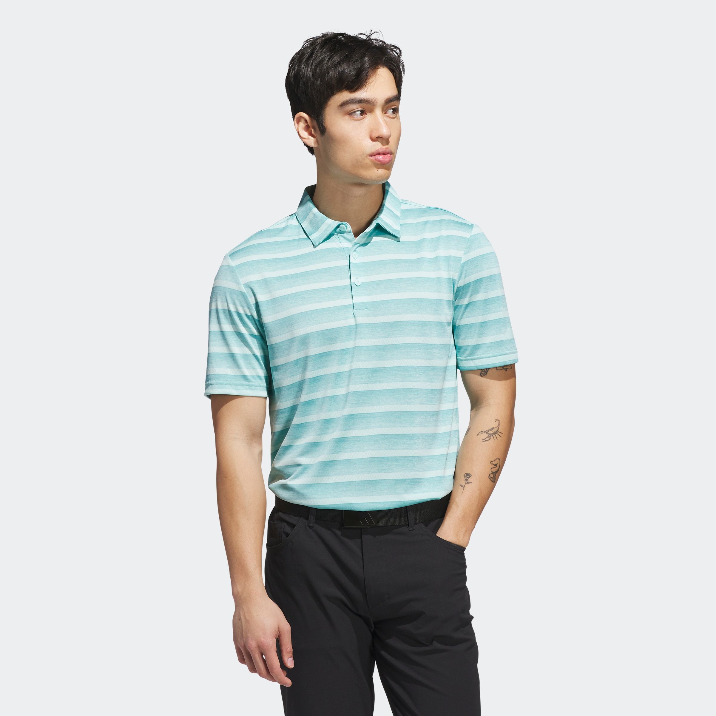 adidas Performance Poloshirt »2 COLOR STRIPE« klassischer Stil, mit Allover-Print, aus Pikeematerial