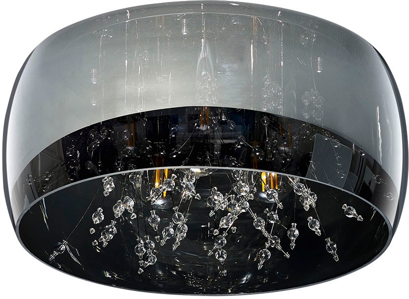 TRIO Leuchten 34cm, 3xE14 kaufen | exkl mit »Crystel«, Elegante Jahren Glasschirm online Ø Deckenleuchte XXL mit Leuchtmittel Deckenlampe 3 Garantie 3 flammig-flammig