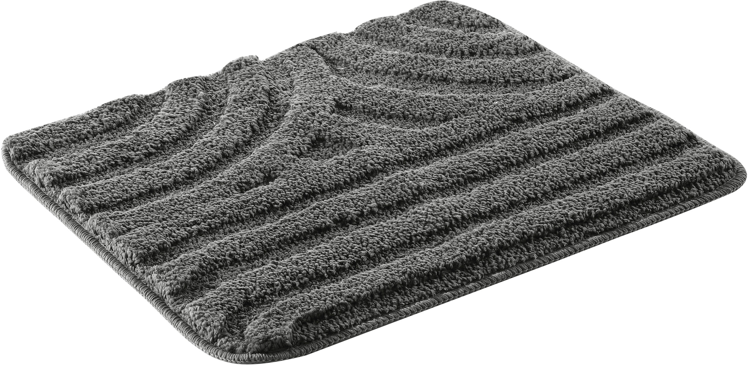 my home Badematte »Sanremo Scandi, Badvorleger, Badezimmer Teppich, Duschvorleger« Höhe 20 mm rutschhemmend beschichtet strapazierfähig Badteppich, Uni Farben, Hoch-Tief-Effekt, modernes Muster, Boho