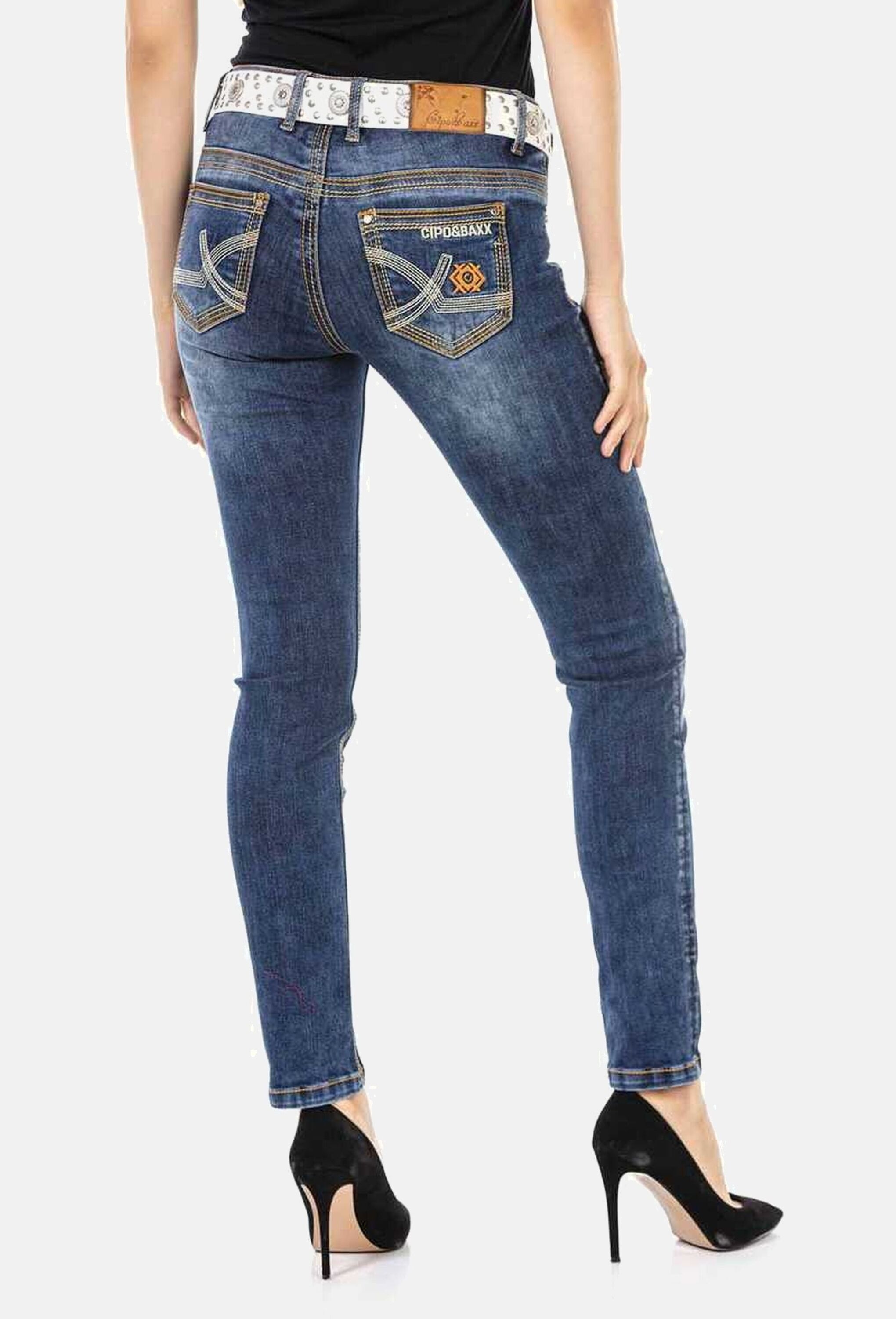 Cipo & Baxx Slim-fit-Jeans »Cipo & Baxx Jeans« mit trendigen Ziernähten, WD462