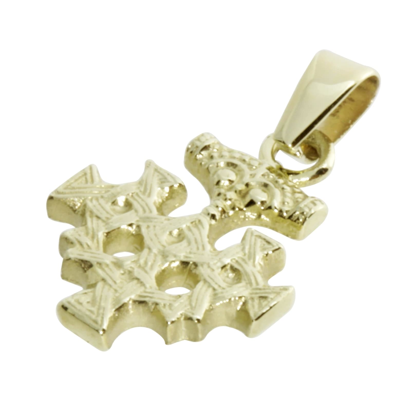 OSTSEE-SCHMUCK Kettenanhänger »- Hiddensee 15 x 13 mm - Gold 333/000 -,«