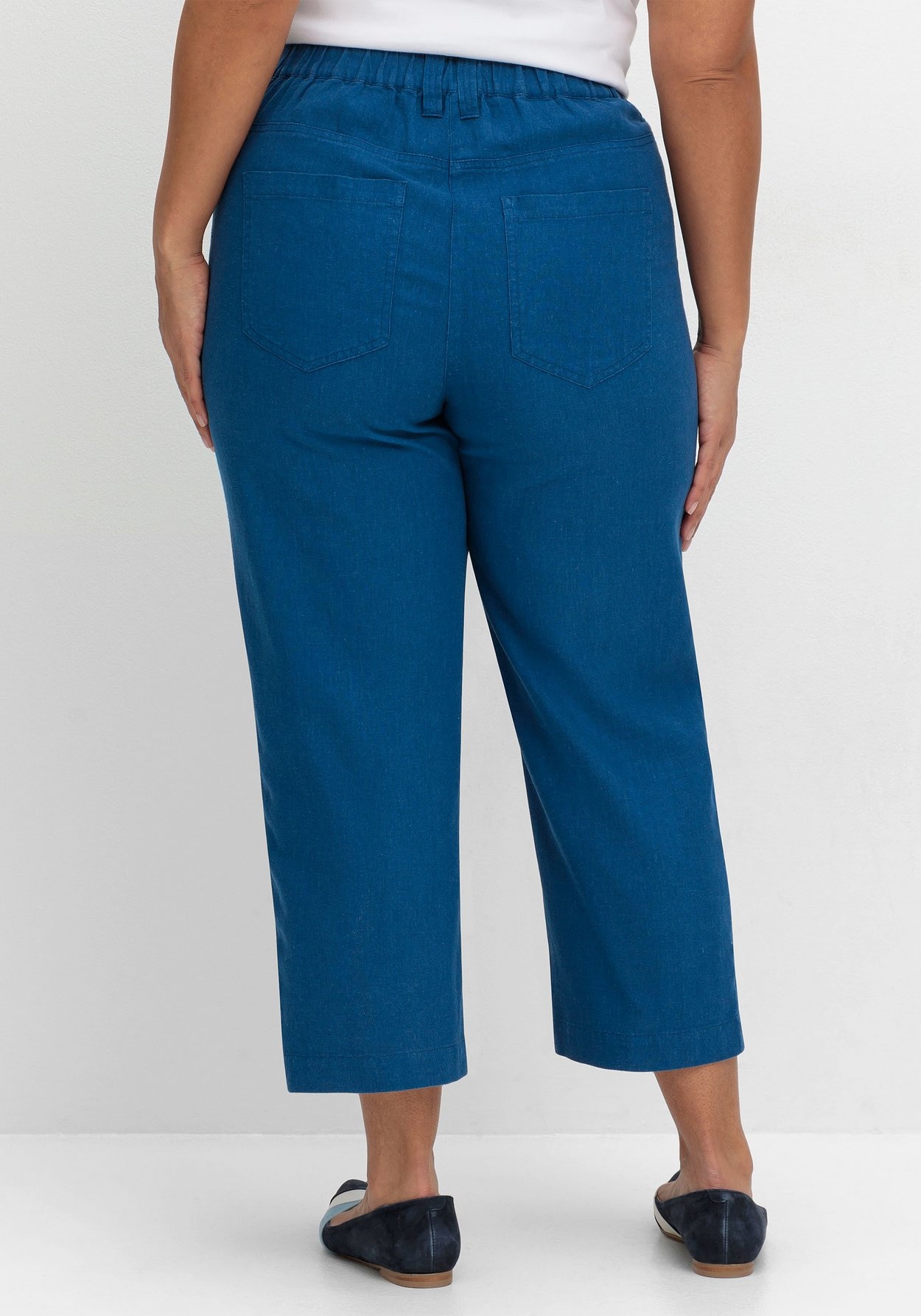 Sheego 7/8-Hose »Gerade 7/8-Hose aus Leinen-Mix, mit Teilgummibund«