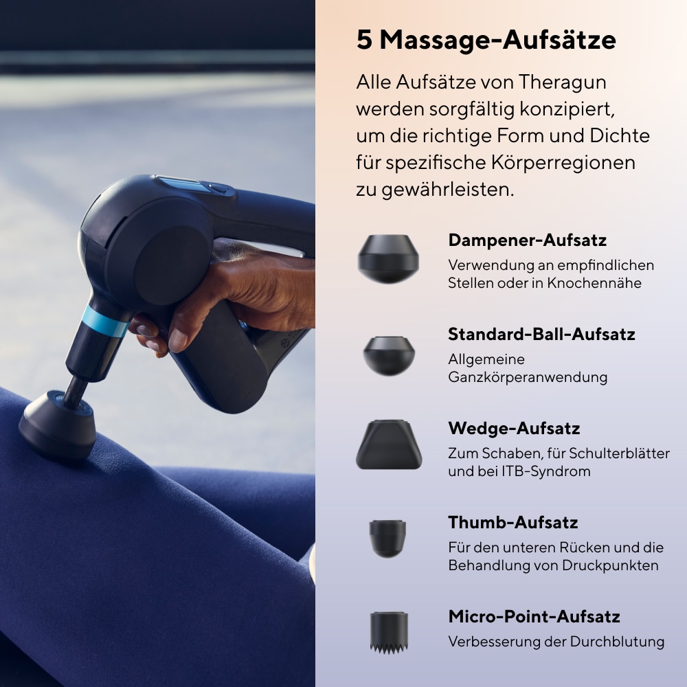 Therabody Massagepistole »Theragun Elite, Schmerzlinderung, Regeneration, Stressreduktion«, patentierter ergonomischer Griff & App-Steuerung, 5. Generation