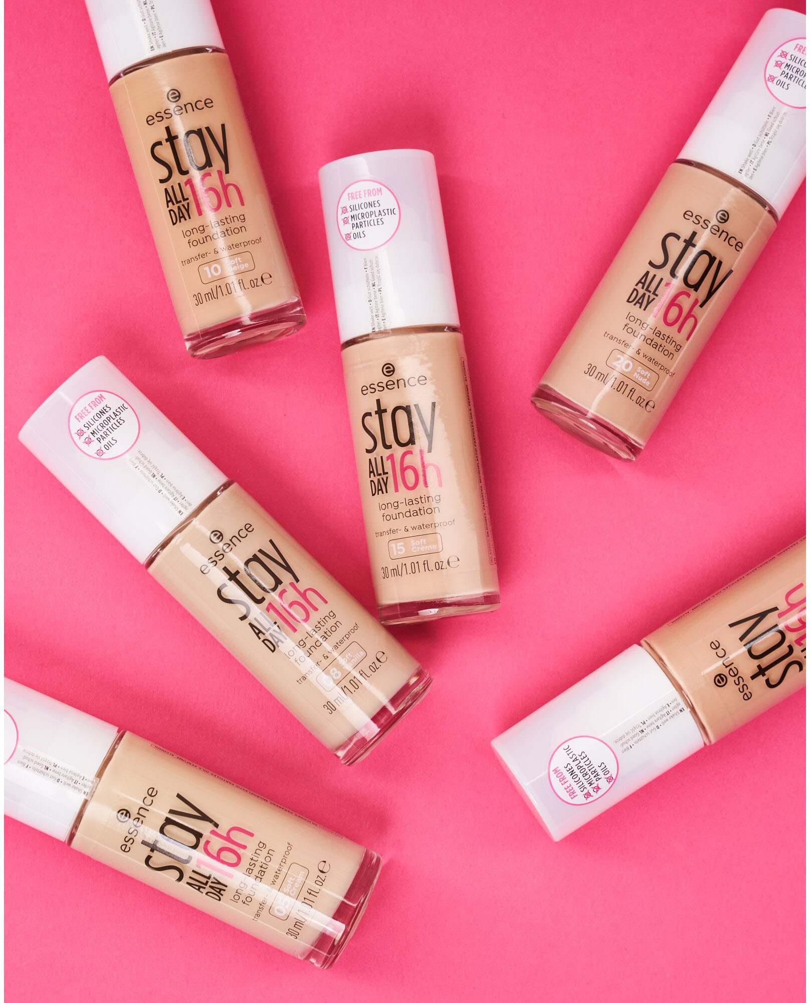 Essence Foundation »stay ALL DAY 16h long-lasting«, (Set, 3 tlg.)