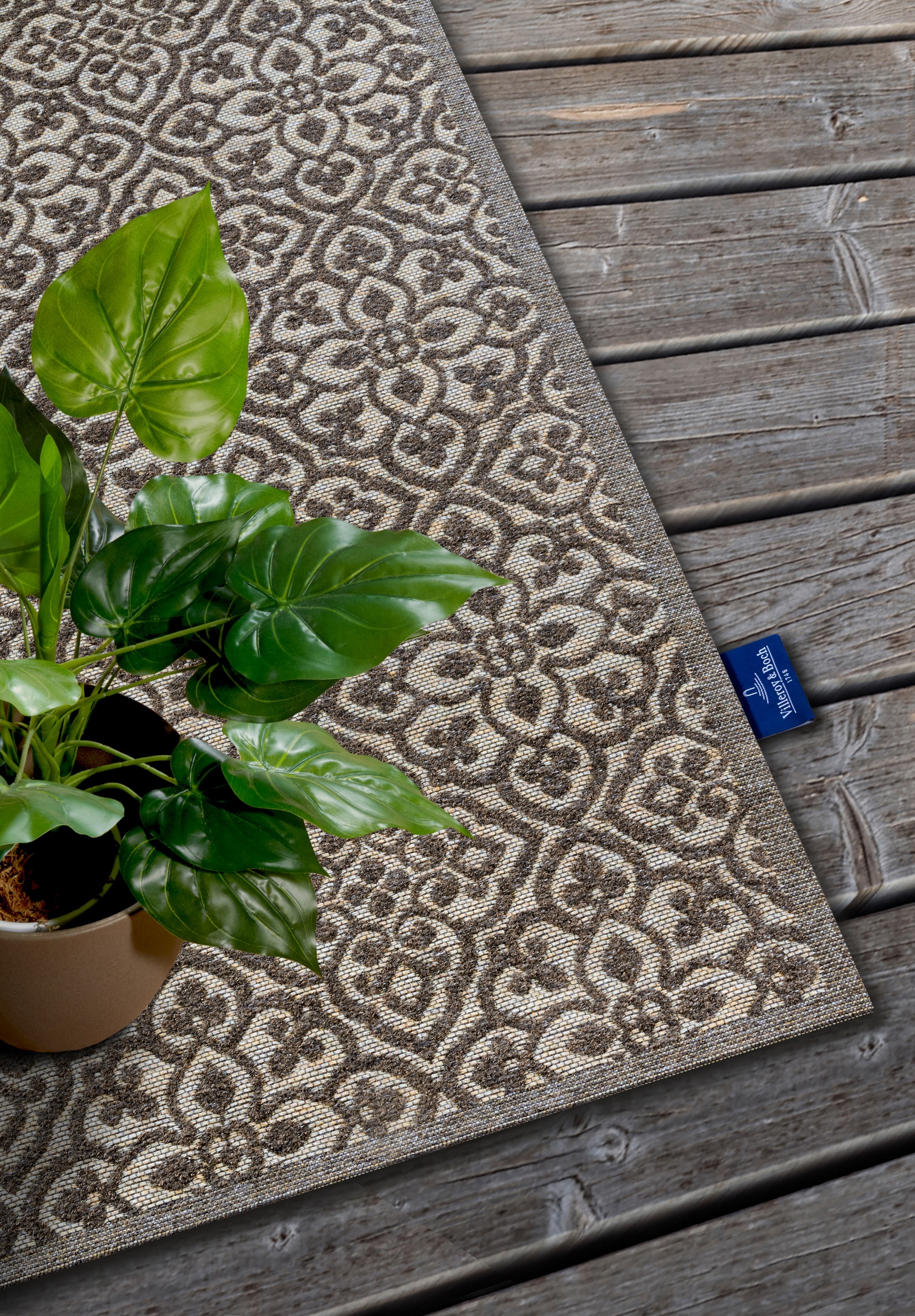 Villeroy & Boch Outdoorteppich »Julie«, rechteckig, 4 mm Höhe, In-& Outdoor, Flachgewebe, wetterfest, Terrasse, Balkon, modern, Trend
