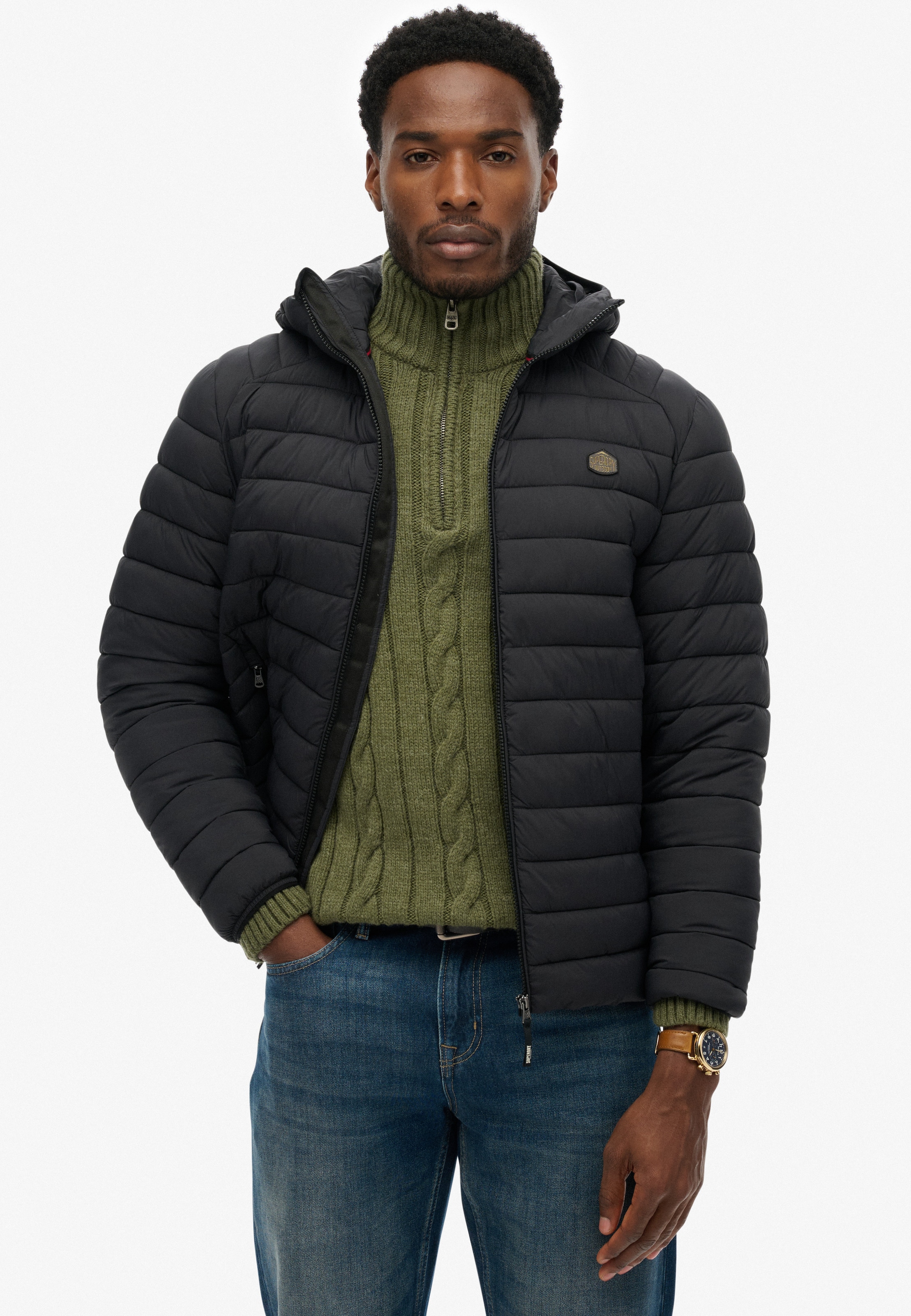 Superdry Steppjacke »Hooded Fuji Lite Jacket« mit Kapuze slim fit Form, mit Kapuze