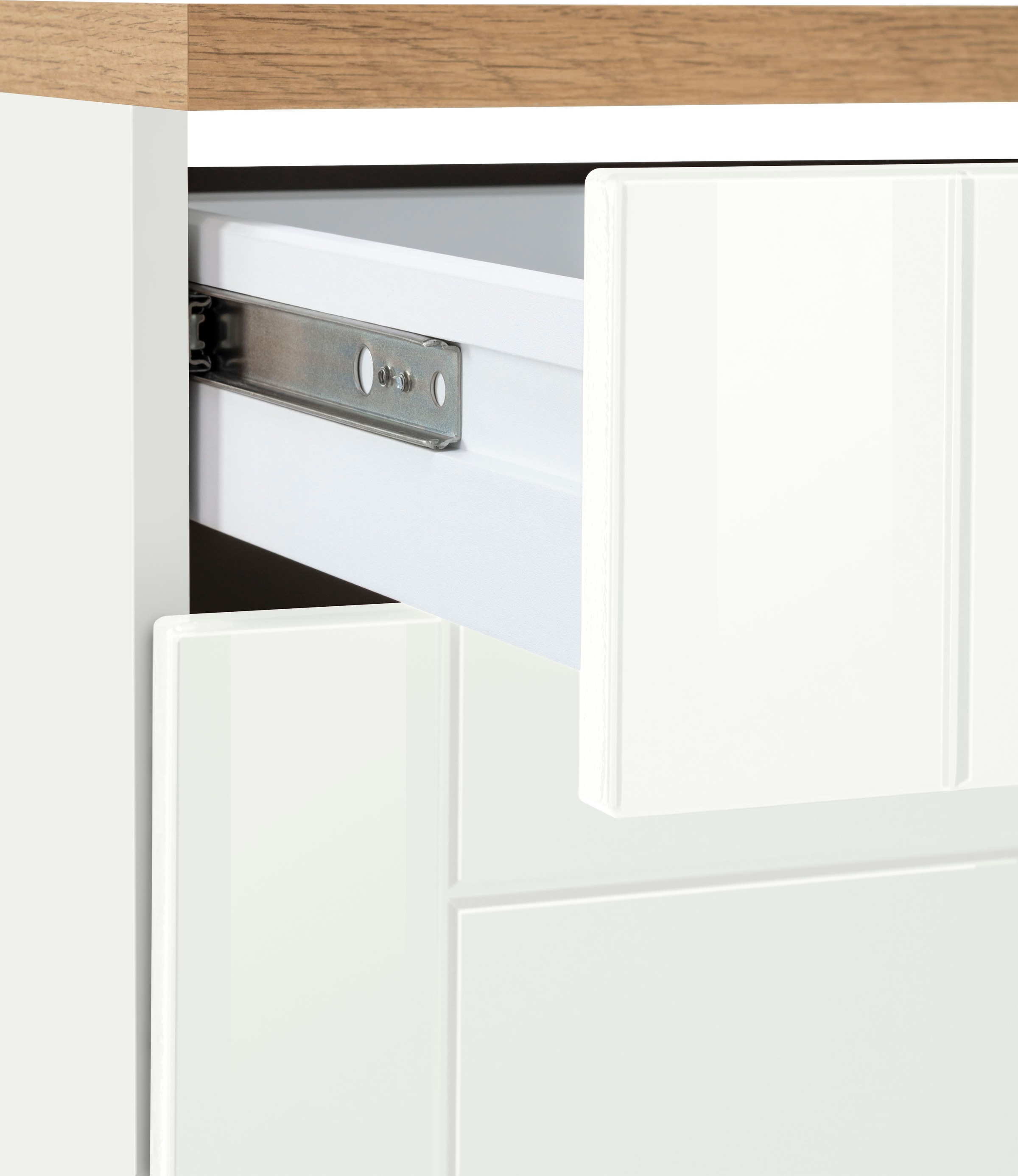 KOCHSTATION Unterschrank »KS-Tinnum«, 120 cm breit, Metallgriffe, MDF Fronten, 2 Schubkästen, 2 Türen