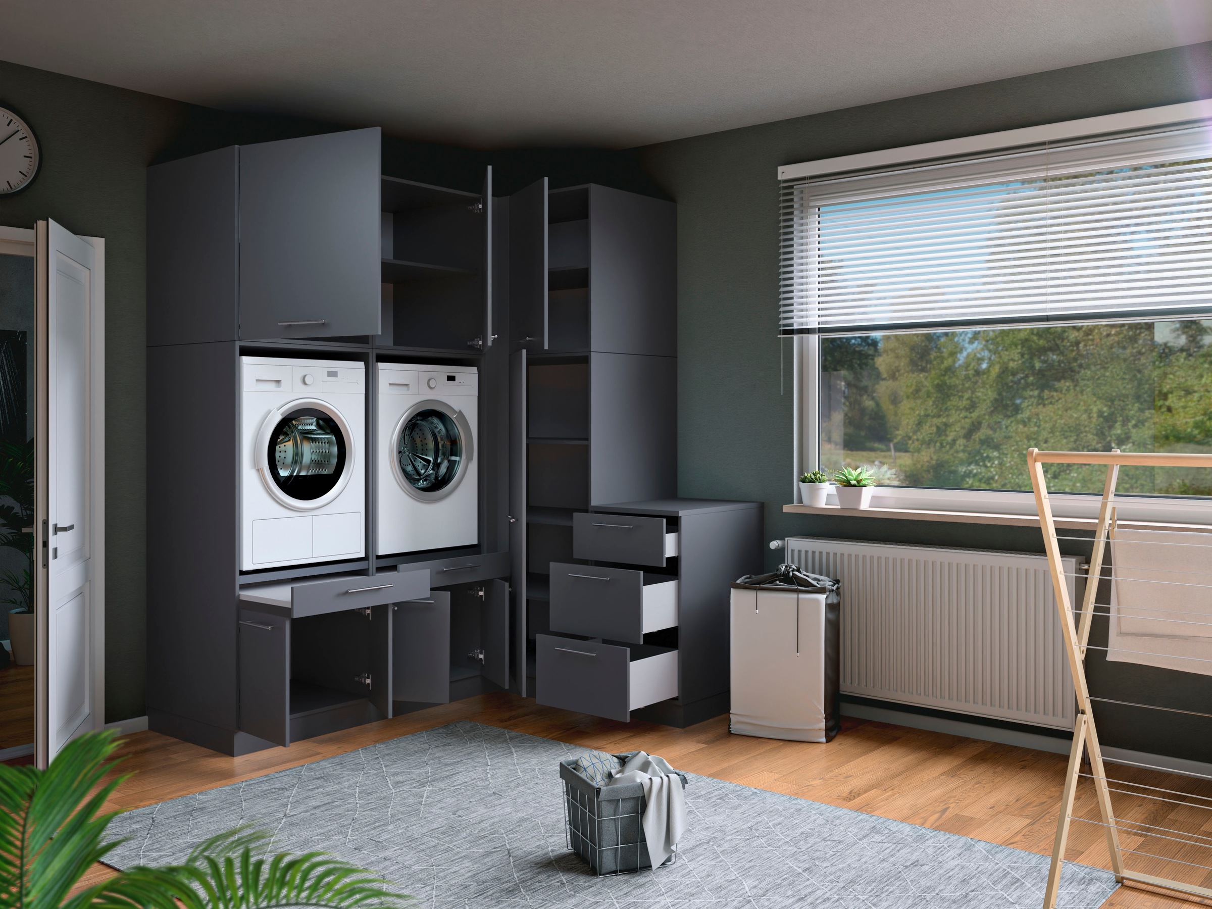 Laundreezy »Laundreezy, 6-tlg. Mehrzweckschrank-Set B/H/T 203/238/68 cm« 6 Stk. tlg.