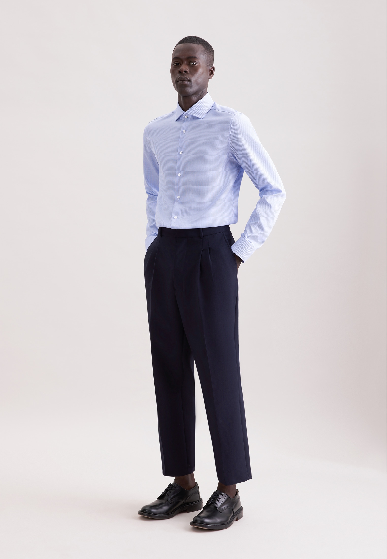 seidensticker Businesshemd »Schwarze Rose« Shaped 1/1 Kentkragen Struktur