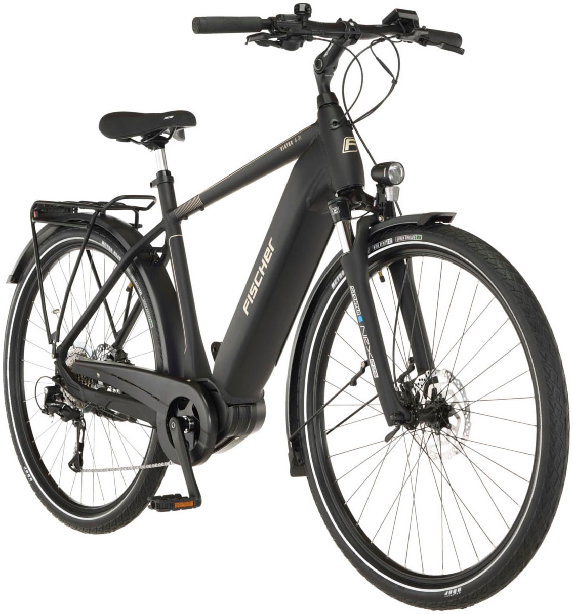 FISCHER Fahrrad E-Bike »VIATOR 4.2i«, 9 Gang, Shimano, Acera, Mittelmotor 250 W, (mit Faltschloss), Pedelec, Elektrofahrrad für Damen u. Herren