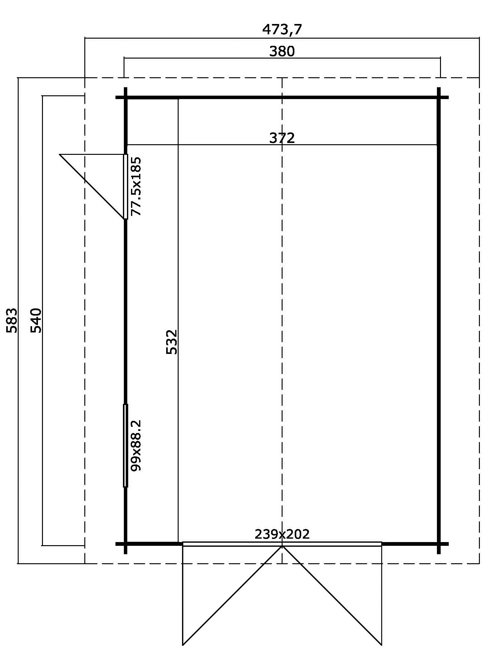 Nordic Holz Garage »Yarik« Einzelgarage mit Satteldach, BxT: 474x583 cm
