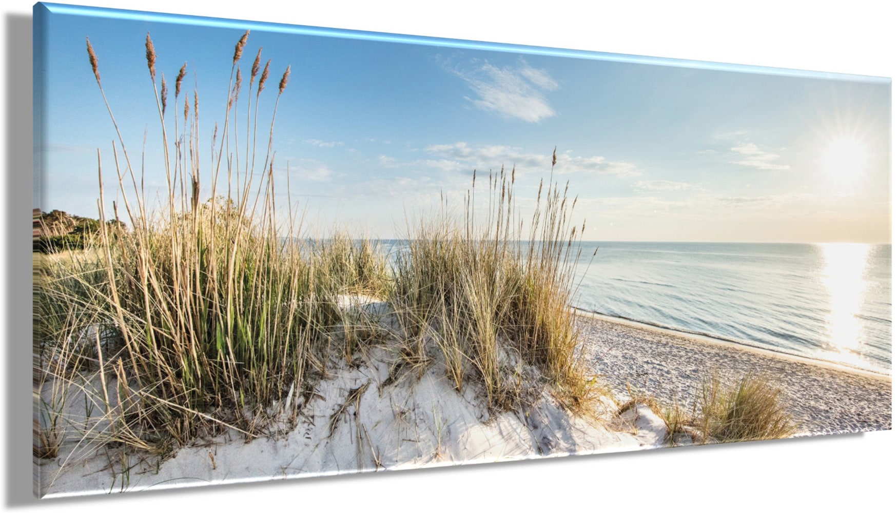 Bönninghoff Leinwandbild »Wandbild STRAND XXL 60x140 cm – Leinwandbild Keilrahmen Deko modern« Düne 1 Stk. tlg. auf Keilrahmen gespannt