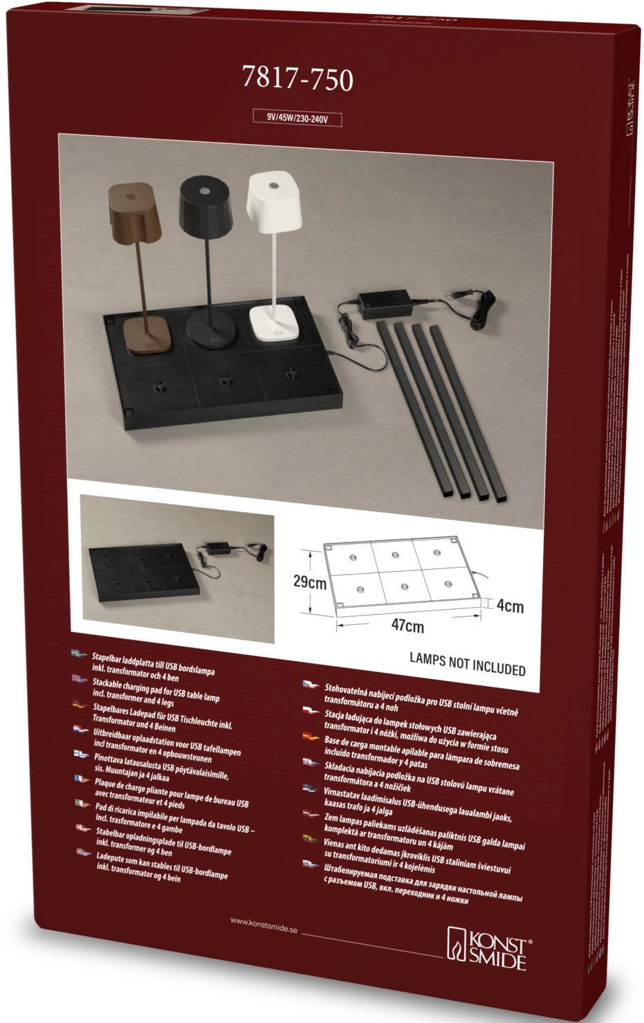 KONSTSMIDE LED Tischleuchte »Ladestation«, Ladestation für USB-Tischleuchten inkl. Transformator