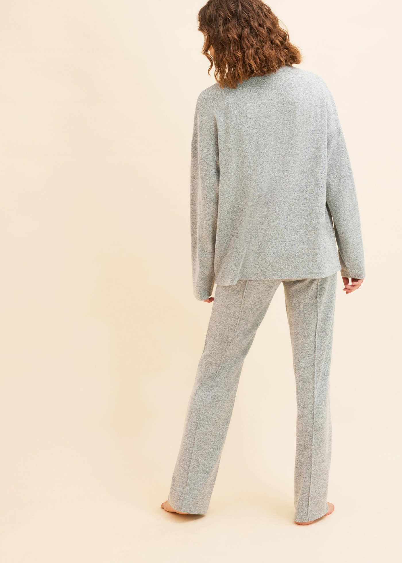 bonprix Hausanzug Set,  kuscheliges Loungewear-Set, Loose Fit, mit Stehkragen, im Casual Stil
