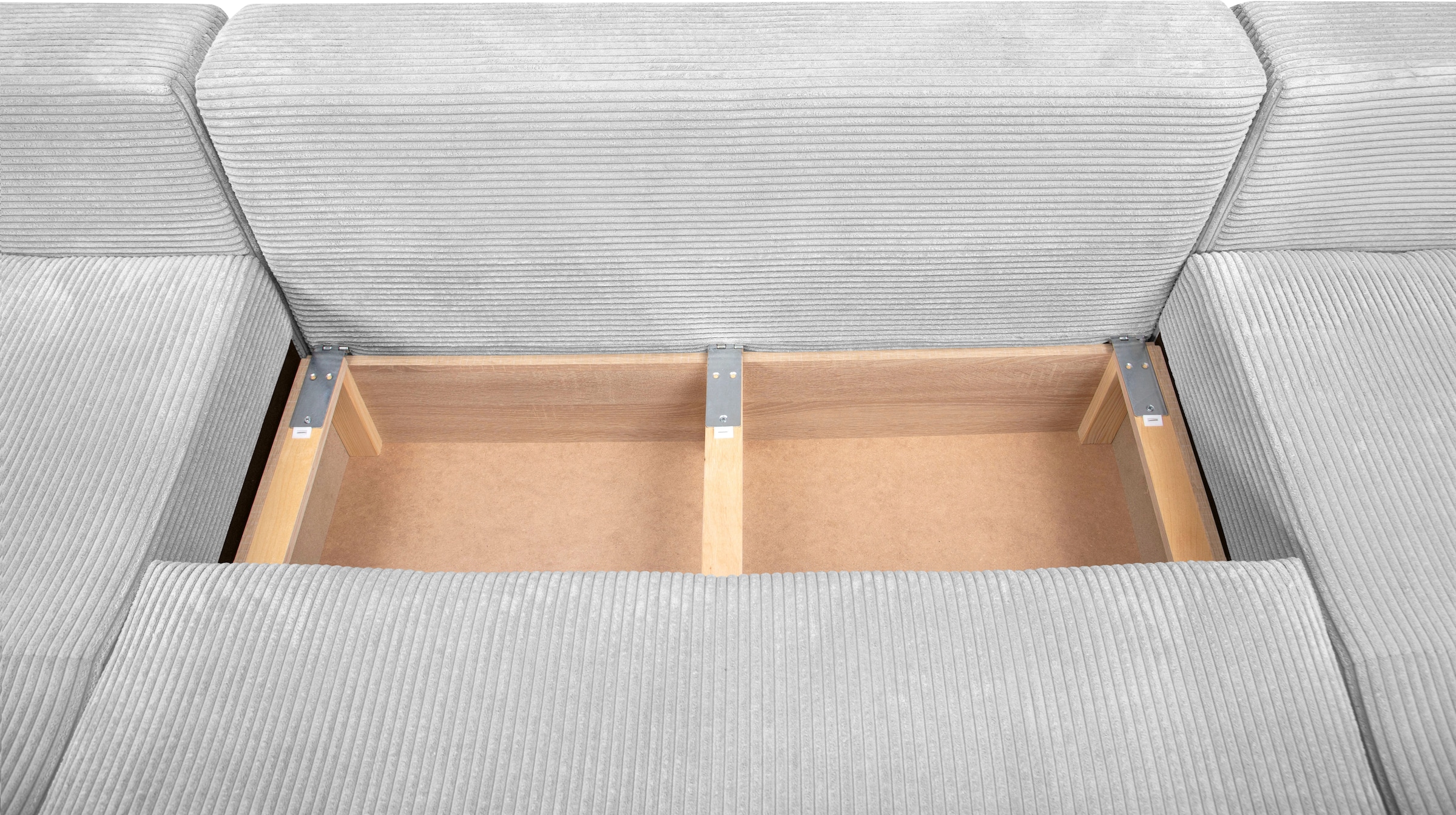 COLLECTION AB Wohnlandschaft »Josy XL U-Form, B: 313 cm in Cord, Cord-Mix« mit Bettfunktion, Bettkasten & 2 Zierkissen, Federkern