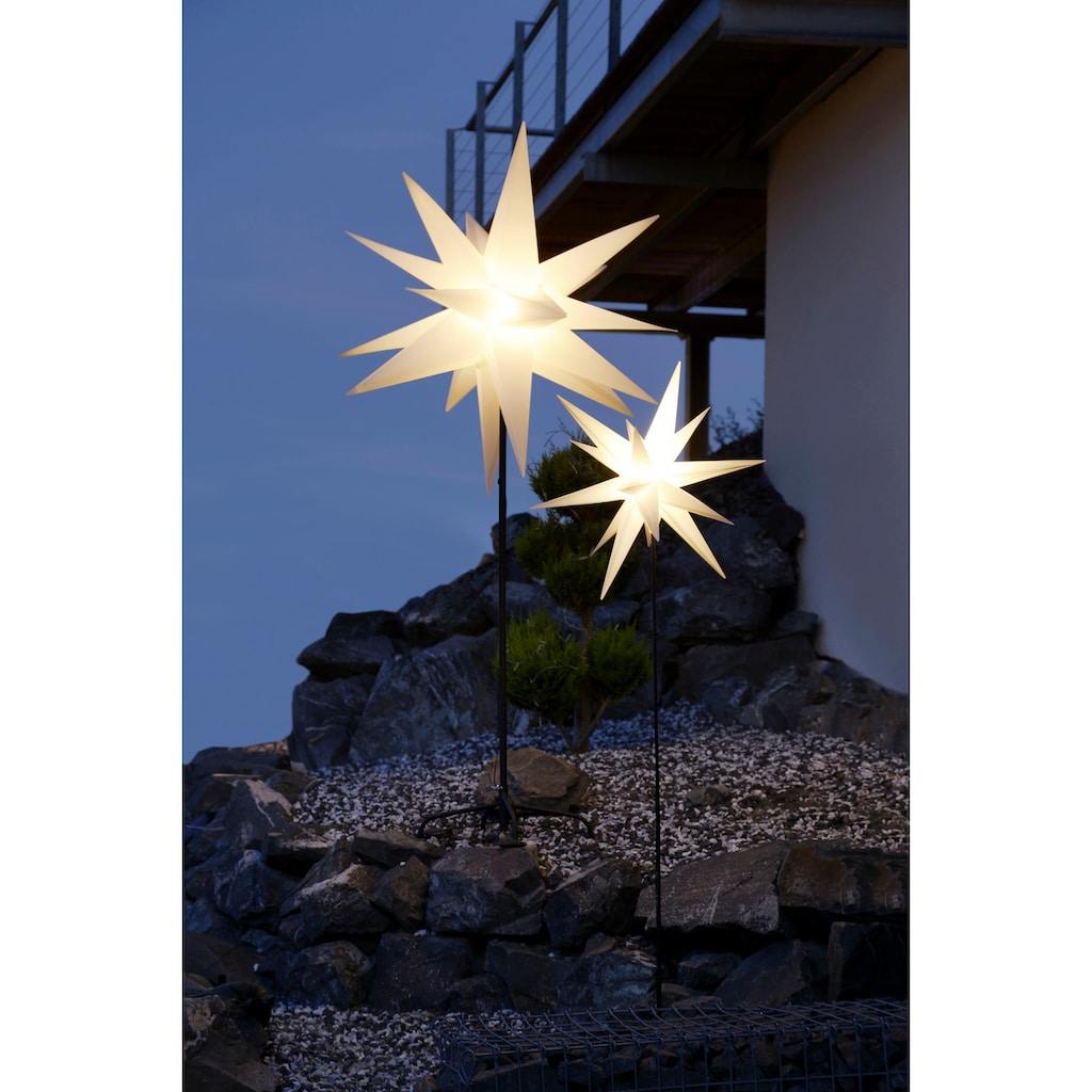 Star-Max LED Stern »Weihnachtsstern, 3D-Optik, Weihnachtsdeko aussen«, mit Erdspieß