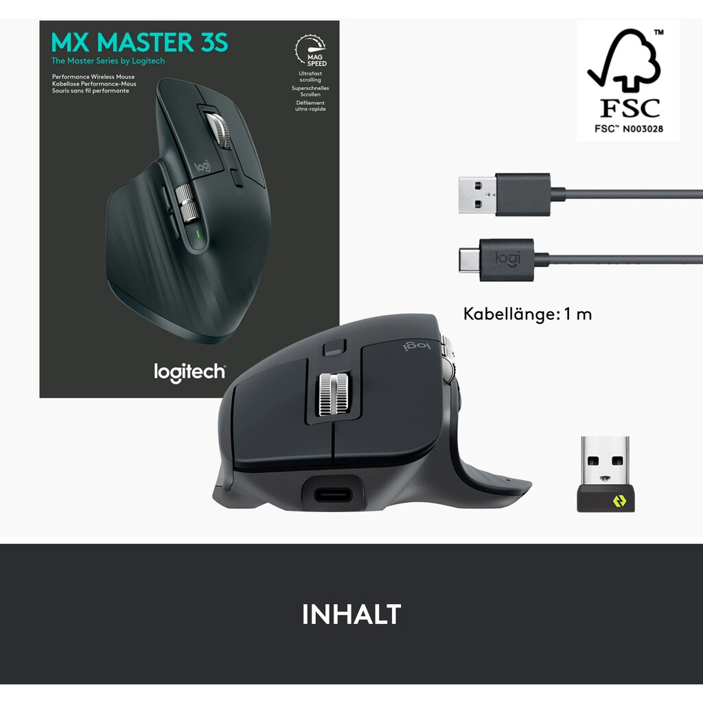 Logitech Maus »MX Master 3S«, Bluetooth