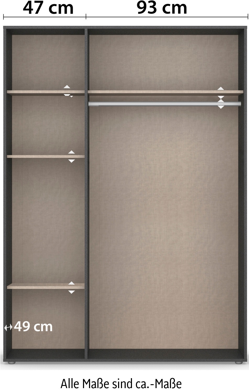 rauch Kleiderschrank »VOYAGER Garderobe Wäscheschrank TOPSELLER Schlafzimmer«, (in 3 verschiedenen Ausstattungen BASIC/CLASSIC/PREMIUM), Schrank mit modernen Griffen in viel Stauraum MADE IN GERMANY