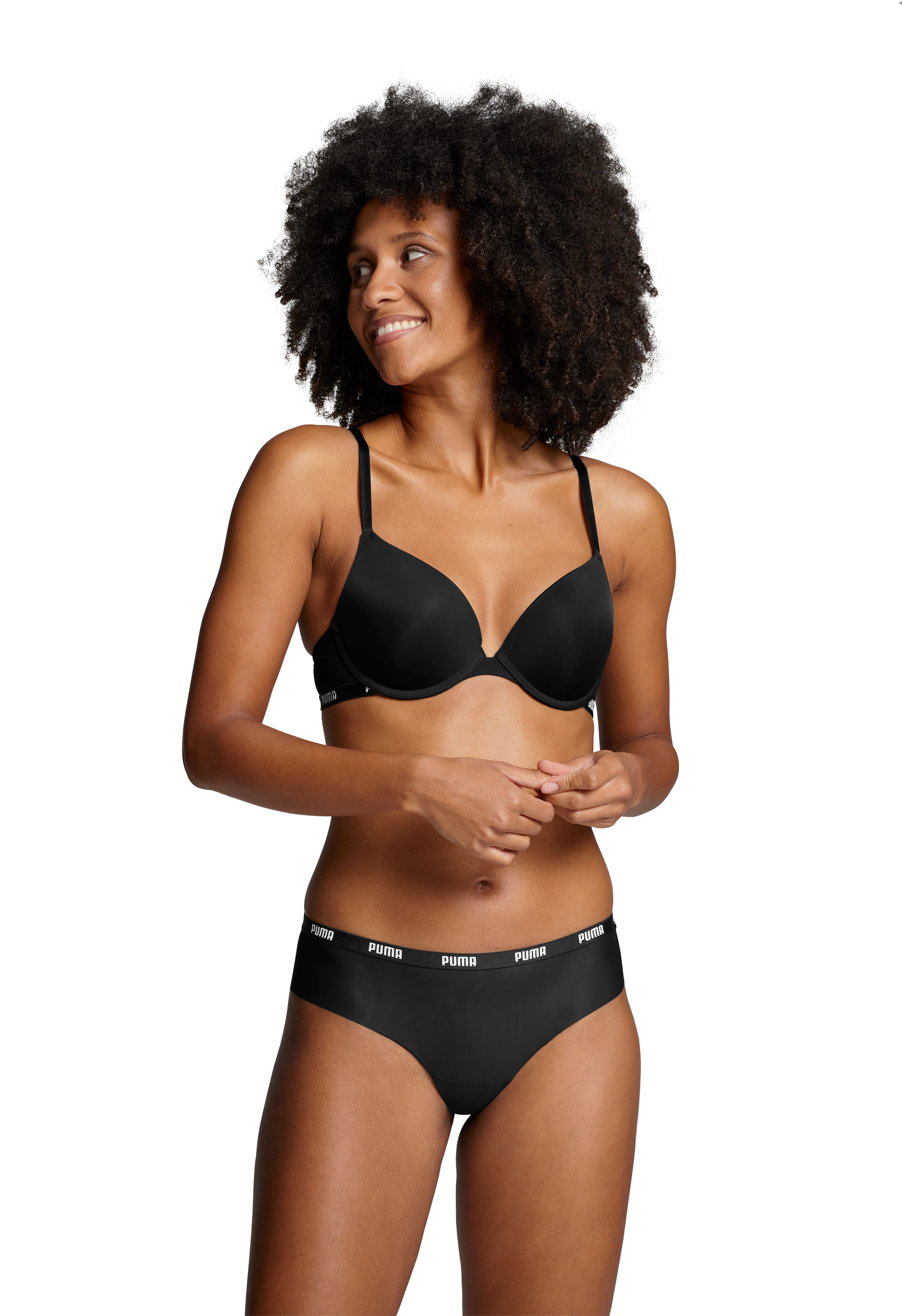 PUMA Brasilslip »PUMA WOMEN MICROFIBER BRAZILIAN 2P PACK«, (2er Pack), Mit Soft-Touch-Bund